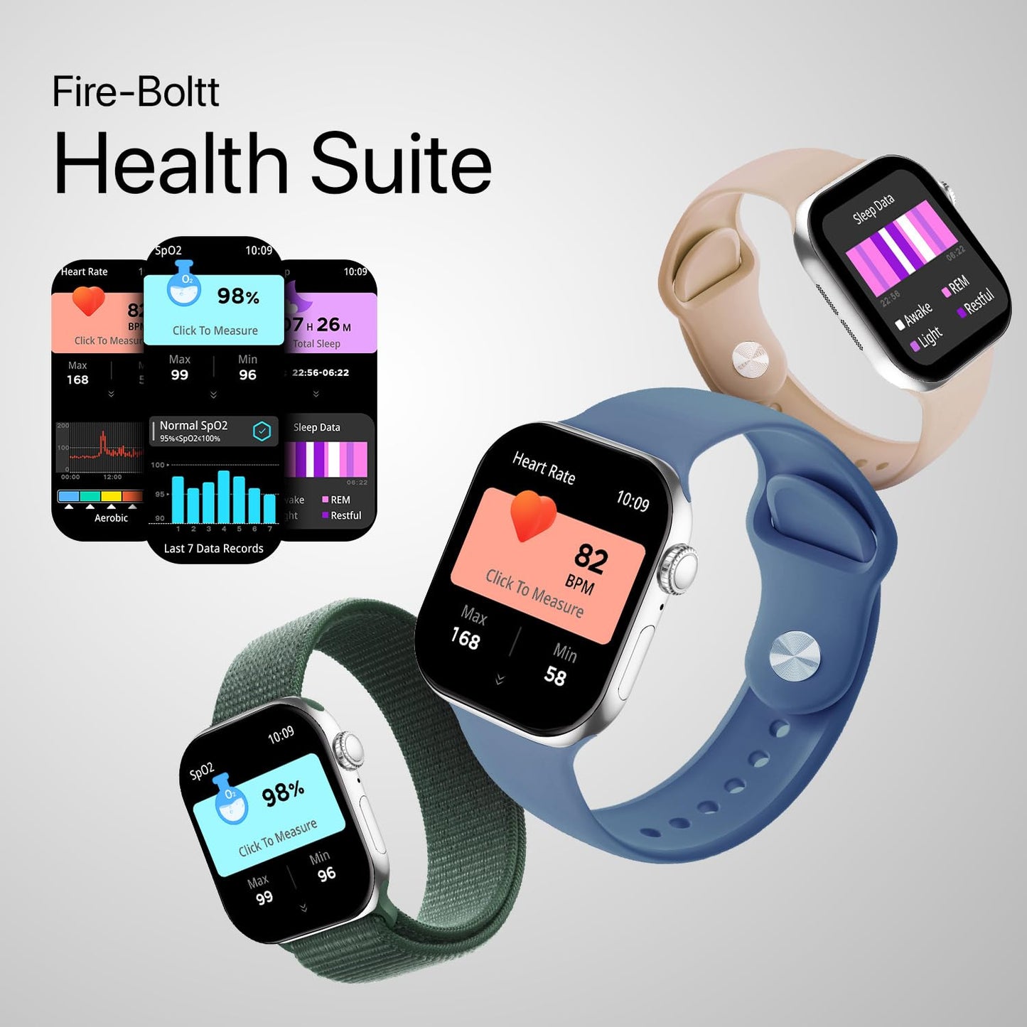 Fire-Boltt Ring X Smartwatch 2.01” Display with Always On Display, Bluetooth Calling, Wireless Charging, AI Voice Assistant, 100+ Sports Modes, Health Suite, 500+ Watchfaces (Blue S)