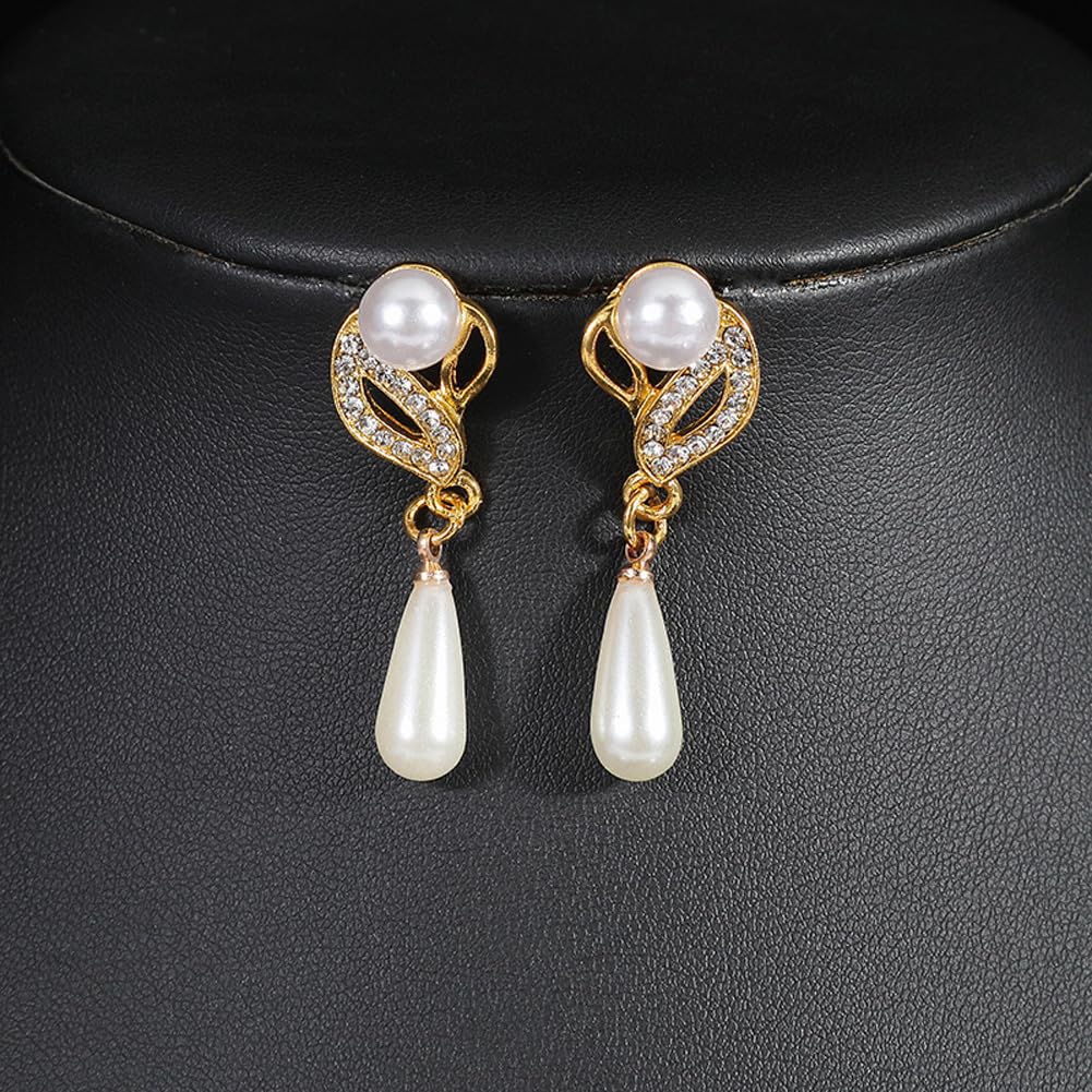 Shining Diva Fashion Latest Stylish Design Fancy Traditional Pearl Necklace Jewellery Set for Women (15121s)
