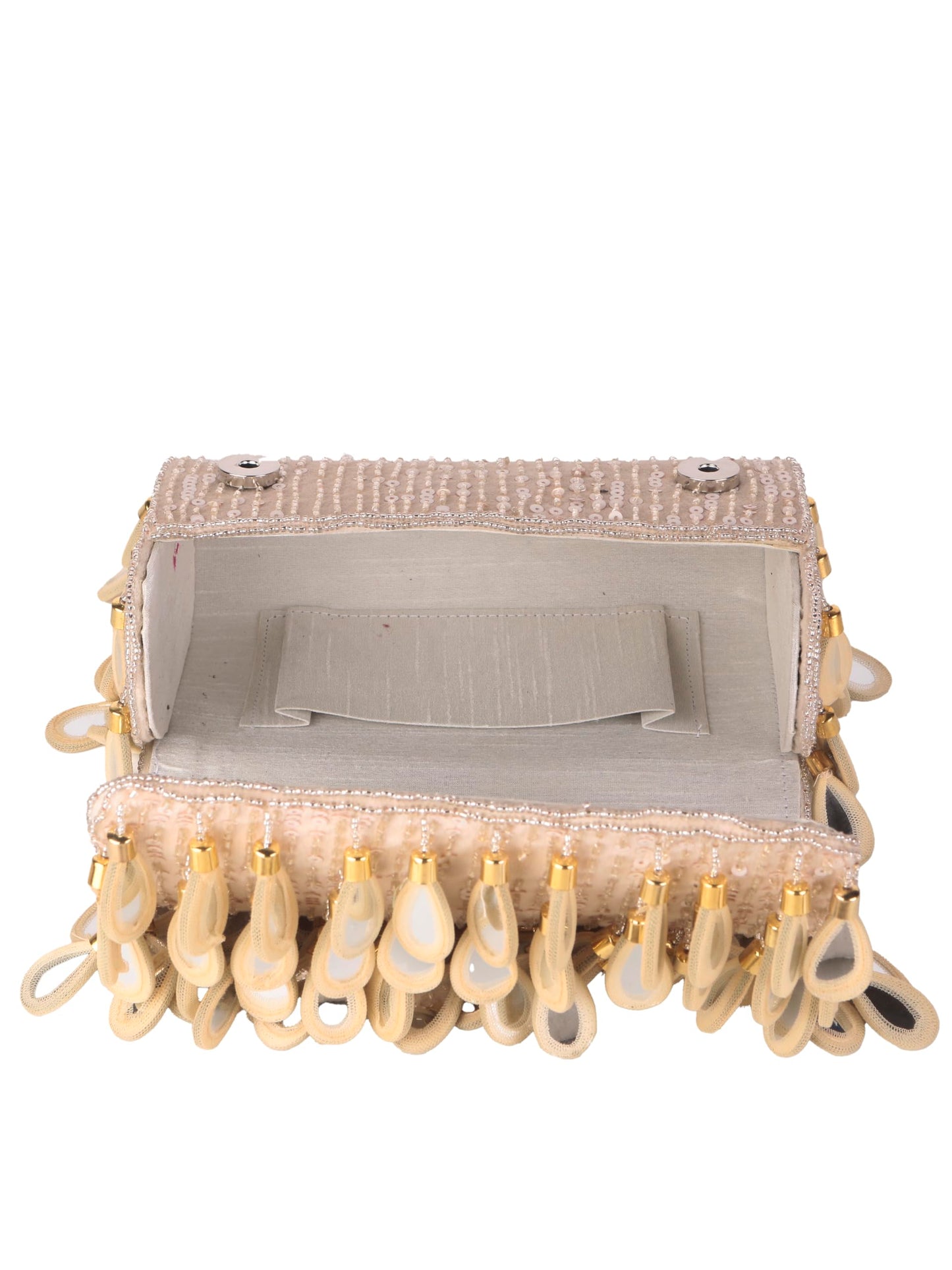 SWISNI embellished bride clutch II Women's Traditional Designer Clutch For Women & Girls II FLAP BAGS (Beige)