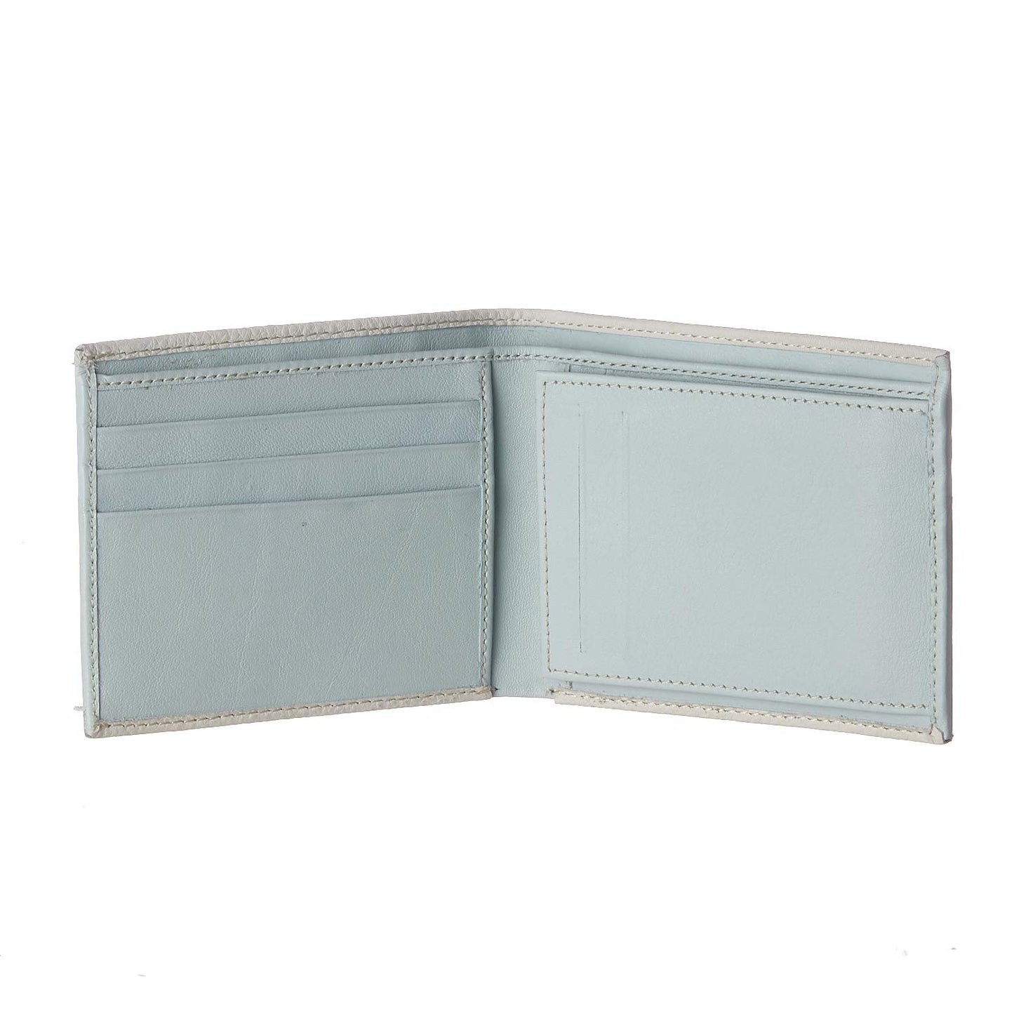 KARA Leather Torquiose Bifold Wallets for Men Contrast Stitch Men's Wallet with 8 Business Cards Slot
