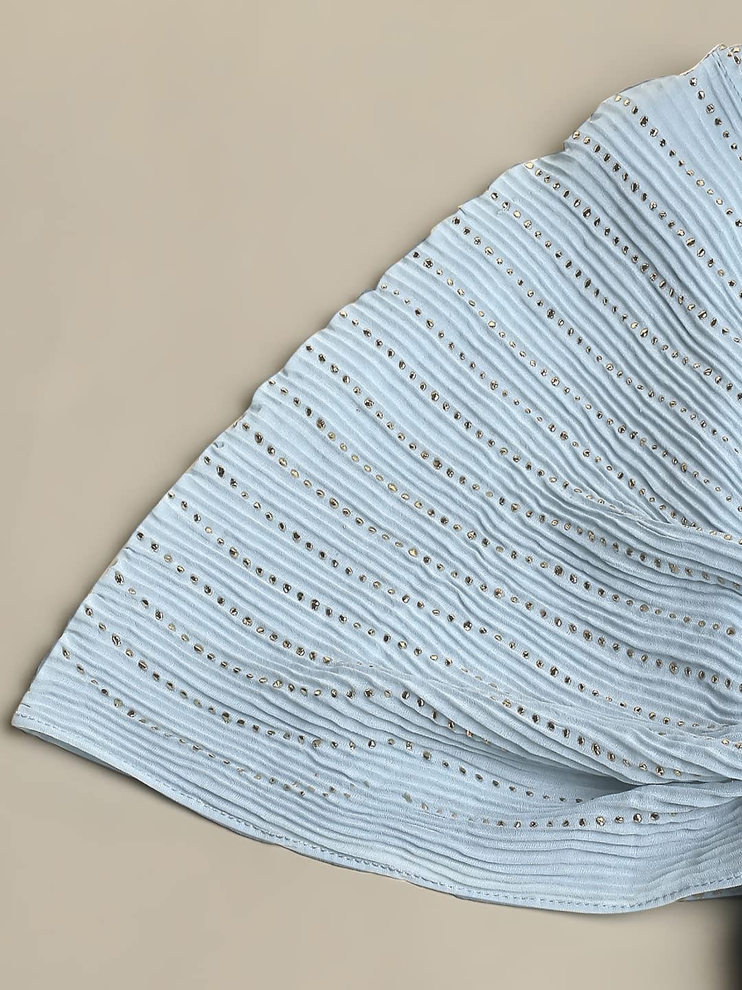 madhuram Women's Long Gown for Solid Georgette with Heavy Embroidery and Hand Work with Belt(2408) (in, Alpha, 2XL, Regular, 1) Sky Blue