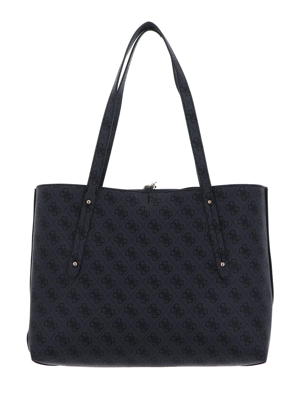 GUESS Women's Charcoal Printed Tote Bag with Pouch| Ladies Purse Handbags | Gift For Ladies