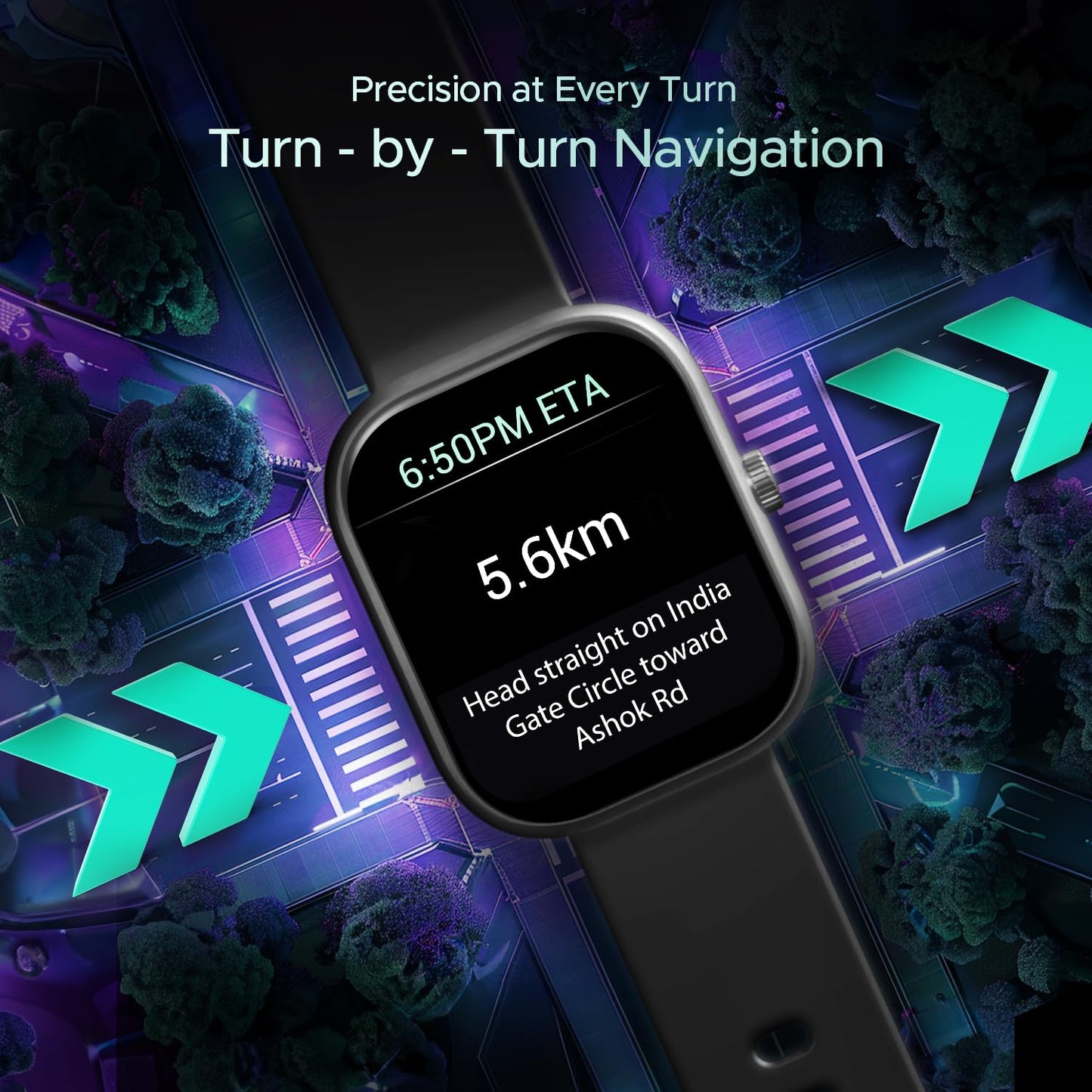 boAt Wave Sigma 3 w/Turn-by-Turn Navigation, 2.01" HD Display, Bluetooth Calling, Crest+ OS, QR Tray, Watch Face Studio, Coins, Emergency SOS Smart Watch for Men & Women(Active Black)