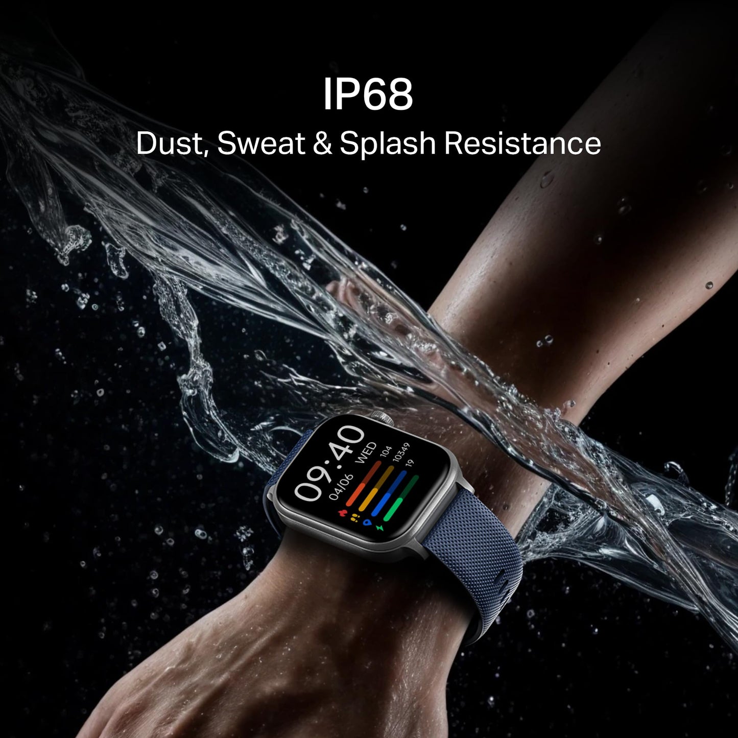 Boat Storm Infinity Plus Smartwatch with 20 Days Battery, ASAP™ Charge, 4.97 cm HD Display, Functional Crown, Multiple Sports Modes, BT Calling, SOS, IP68, Heart Rate & SpO2 Monitor (Deep Blue)