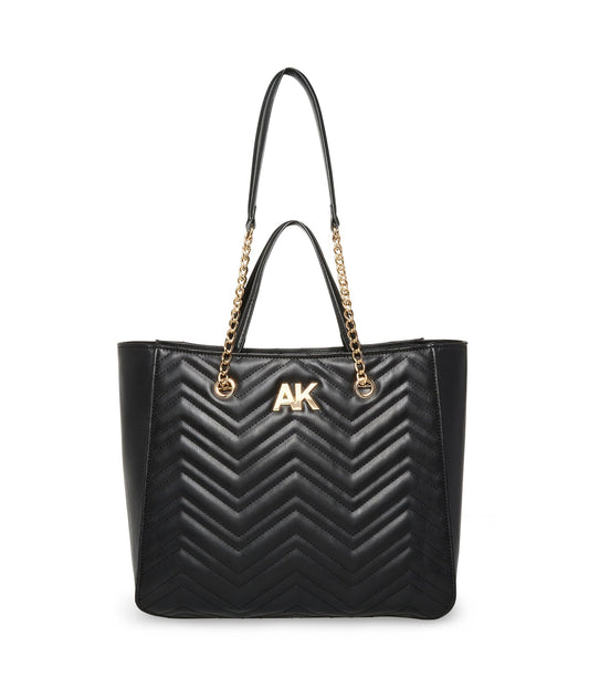 Anne Klein Quilted Double Handle Tote, Black, One Size