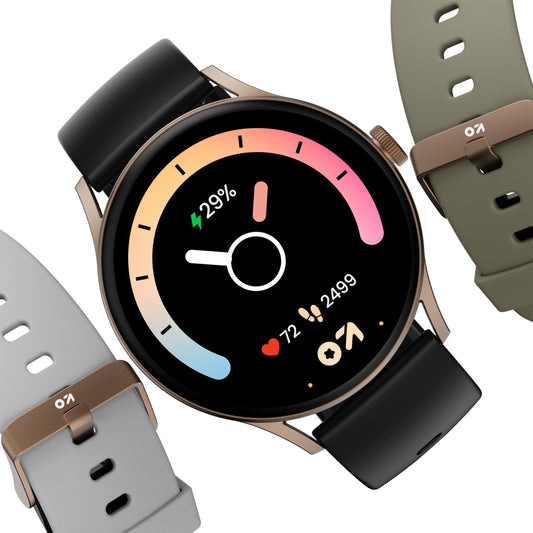 GOBOULT Newly Launched Rover Pro Smartwatch 1.43'' AMOLED, BT Calling 5.2, 1000 Nits Brightness, IP68, 150+ Watchfaces, 120+ Sports Modes, AI Voice Assistant, SpO2 Monitoring (Elite, Free Straps)