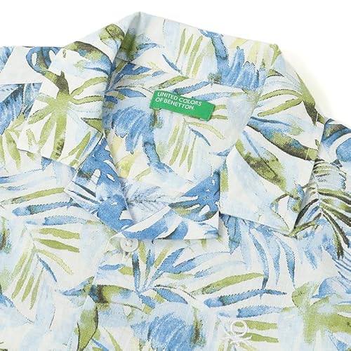 United Colors of Benetton Regular Fit Resort Collar Tropical Printed Shirt