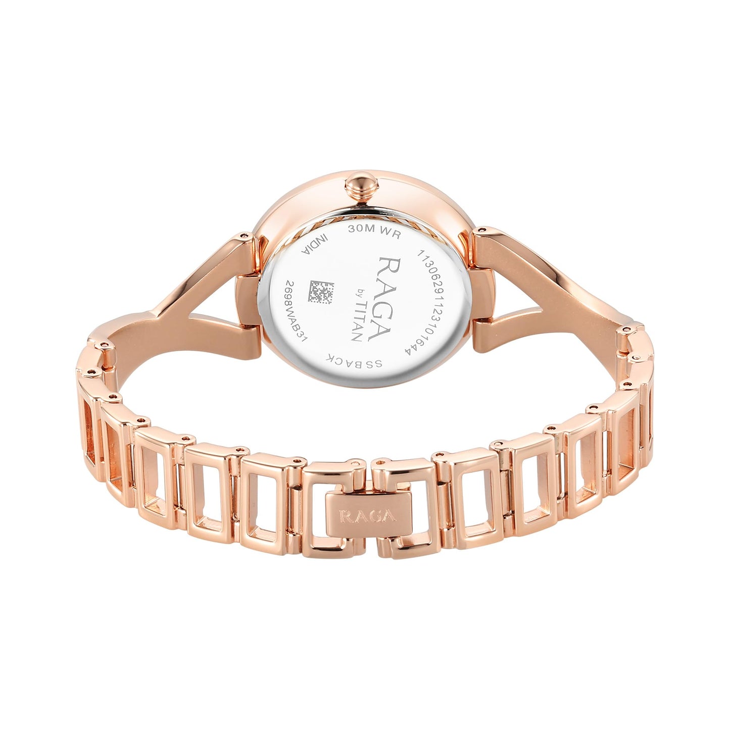 Titan Raga Chic Quartz Analog Rose Gold Dial Metal Strap Watch for Women-2698WM01