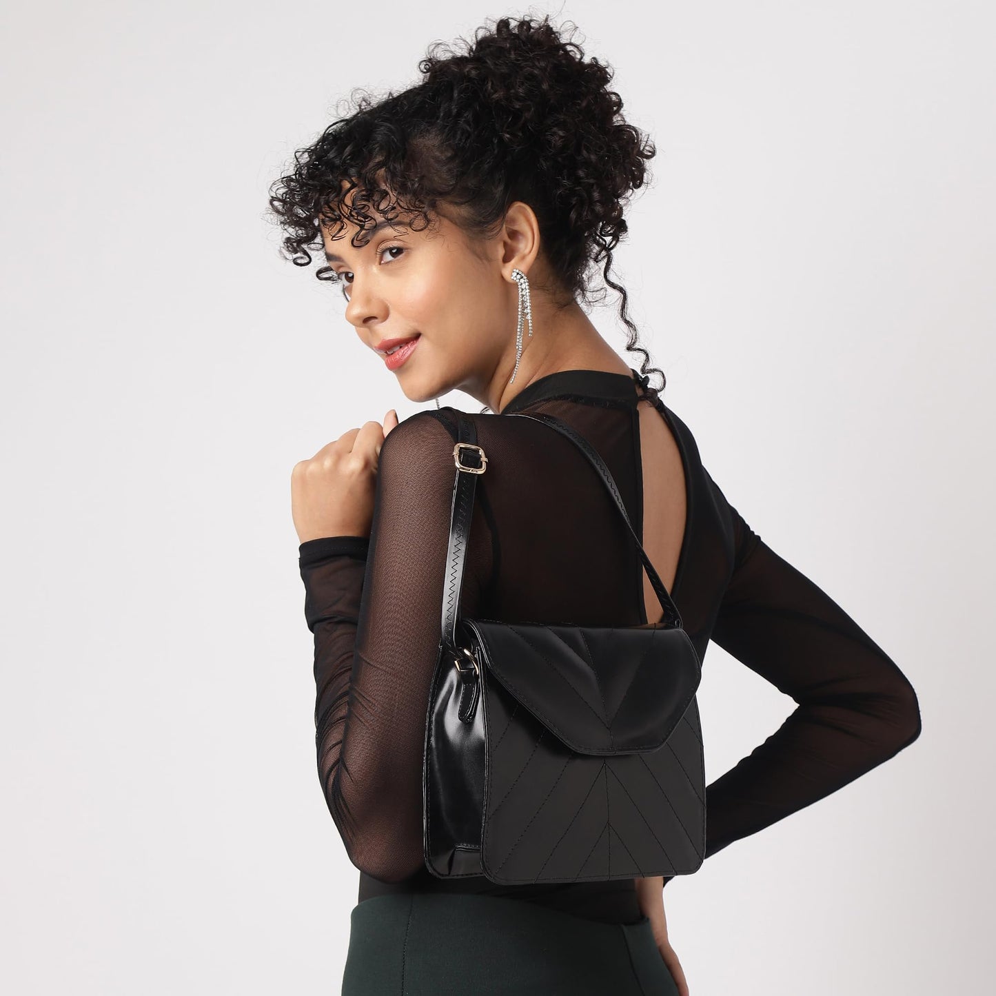 Fastrack Quilted Sling Bag for Women, Ladies and Girls with Adjustable Strap