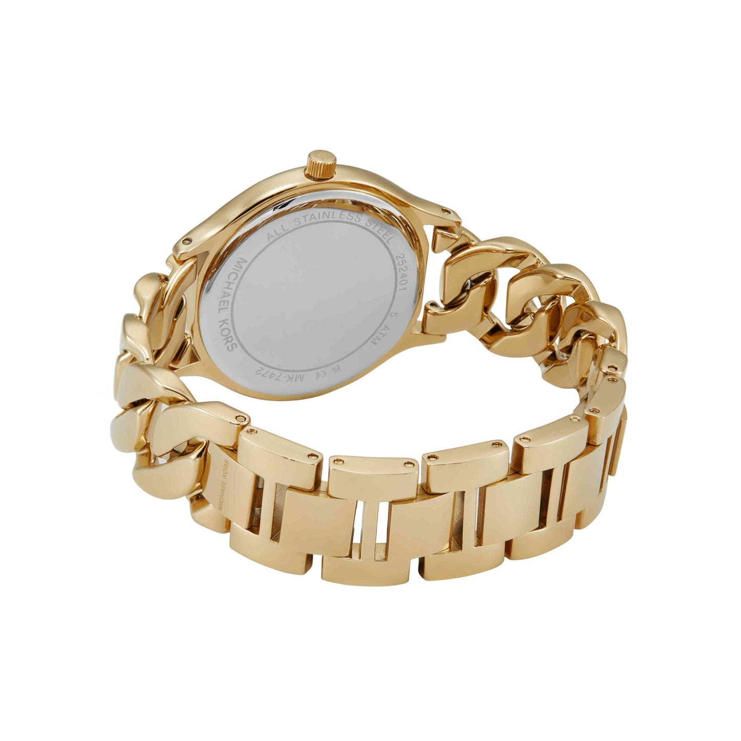 Michael Kors Stainless Steel Analog White Dial Women Watch-Mk7472, Gold Band