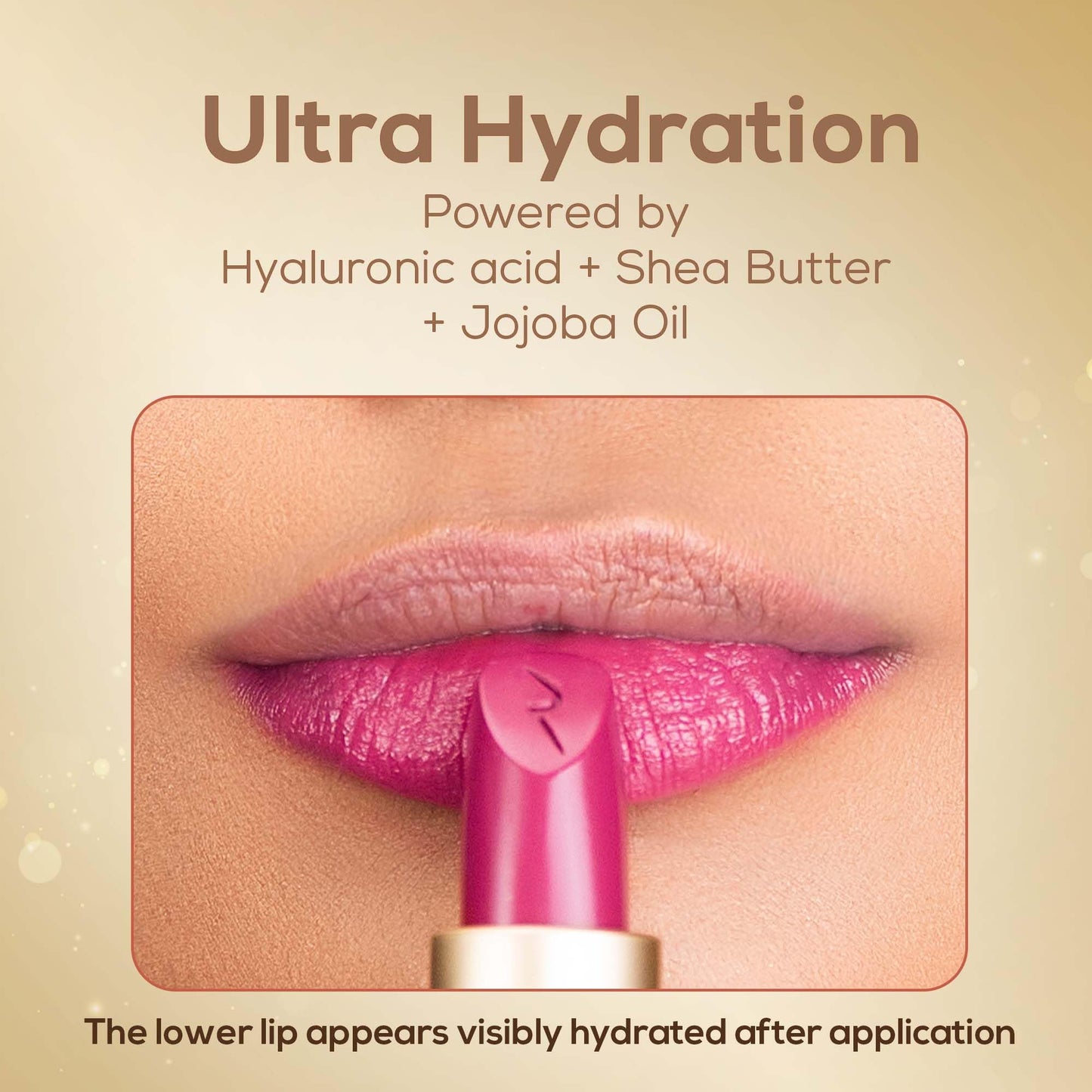 RENEE H2O Hydrating Creme Lipstick - Coral Stream, Super Glossy, Lightweight, Non-drying & Hydrating, Easy Glides Formula with Intense Pigment, Shea Butter, Hyaluronic Acid, Jojoba Oil Infused