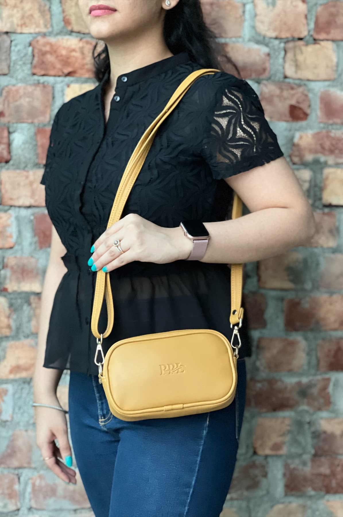 Pramadda Pure Luxury Stylish Mini Faux Leather Sling Bag for Girls | Side Crossbody Shoulder Bag | Mobile Purse for women latest. (Classic Mustard)