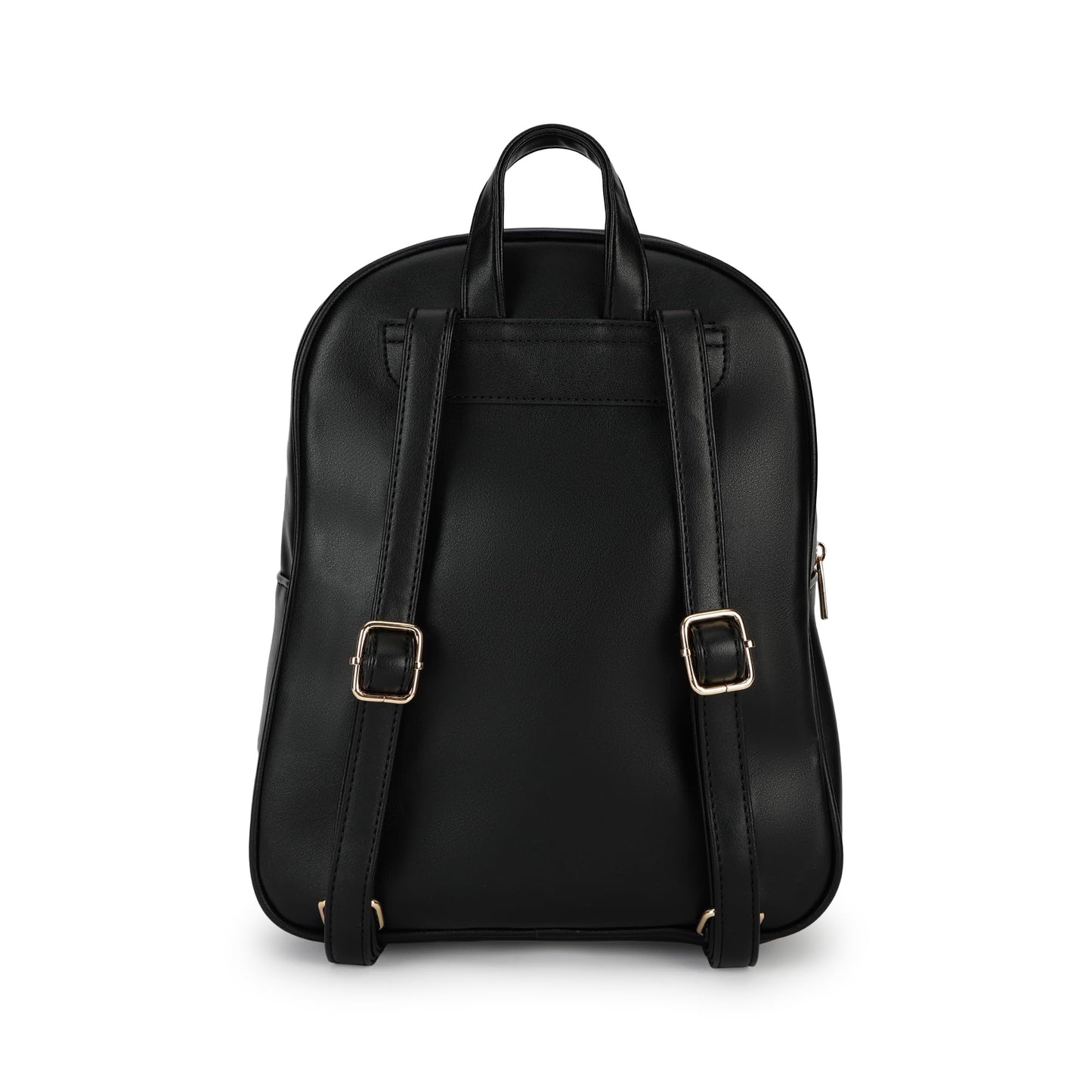 Quilted Faux Leather Backpack for Women | Minimalist Everyday Bag with Zipper Closure, Inner Organizer Pockets & Padded Straps | Stylish Black Backpack for College, Travel & Daily Use