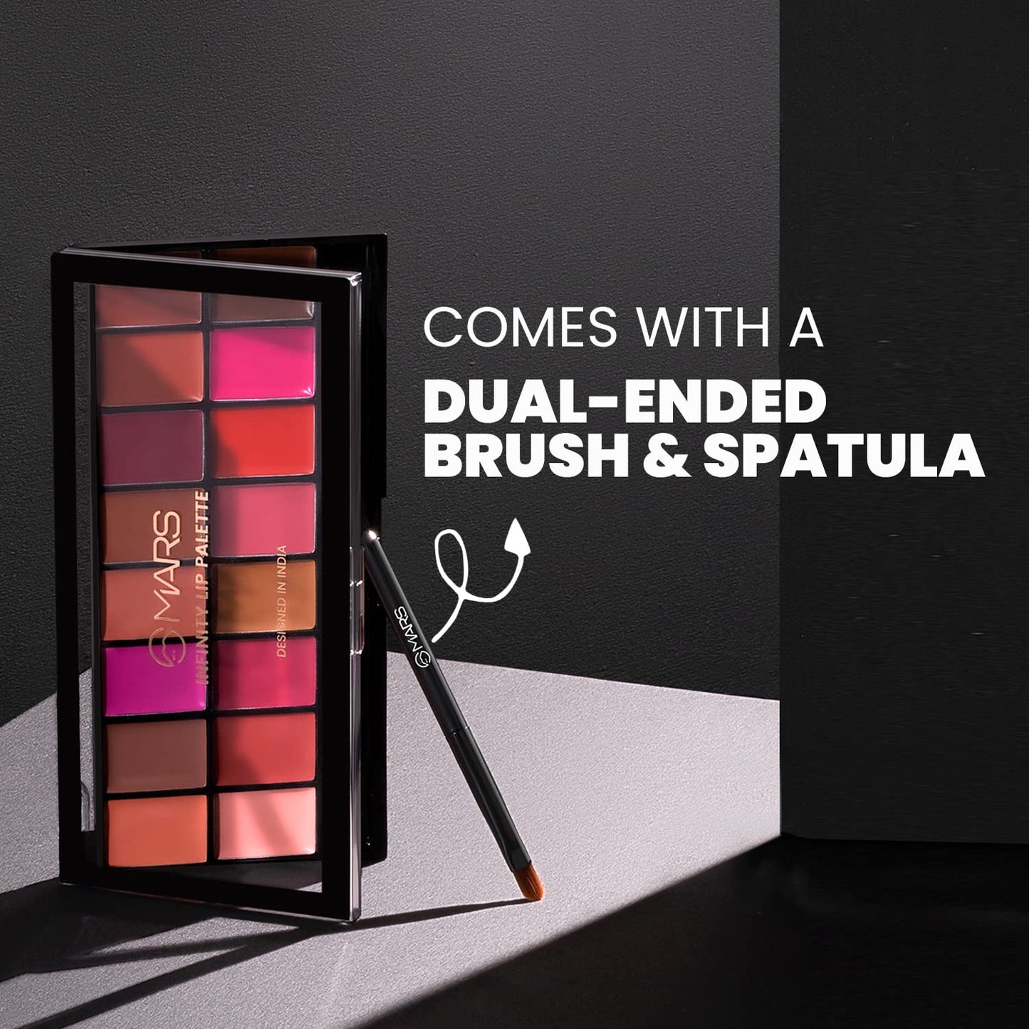 MARS Infinity Lip Palette | Demi Matte | 16 Colors to Infinte Lipstick Colors | Free Spatula cum Applicator (36.0 gm) (02-Multicolor)