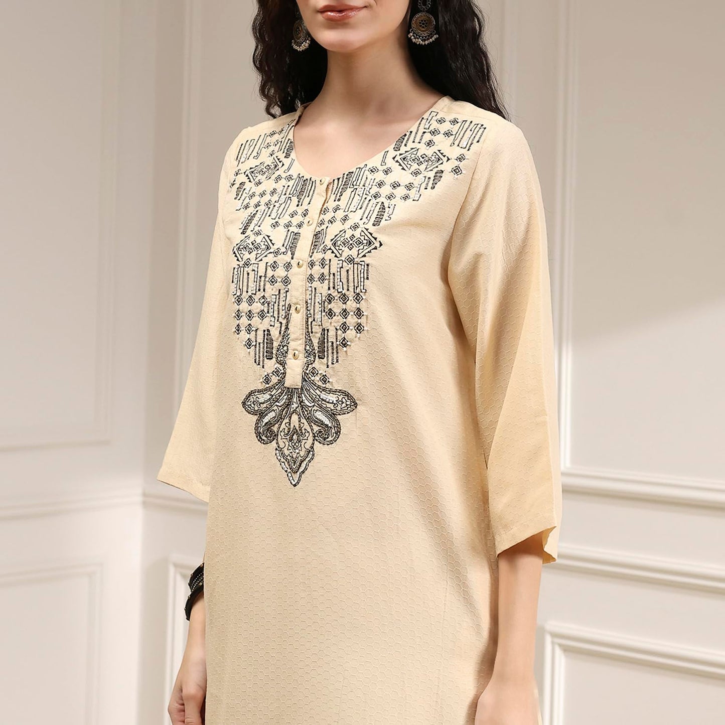 BIBA Women's Polyester Kurta Set