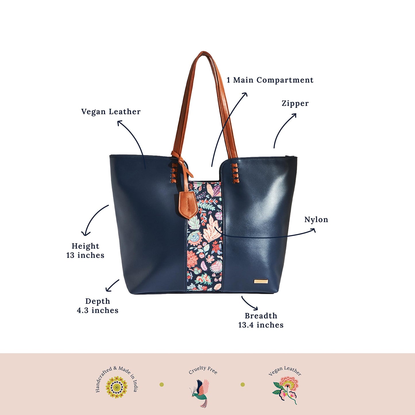 Chumbak Office Tote Bag for Women | Stylish Shoulder Bags for College | Professional Canvas Tote Bag | Laptop-Friendly College Bag