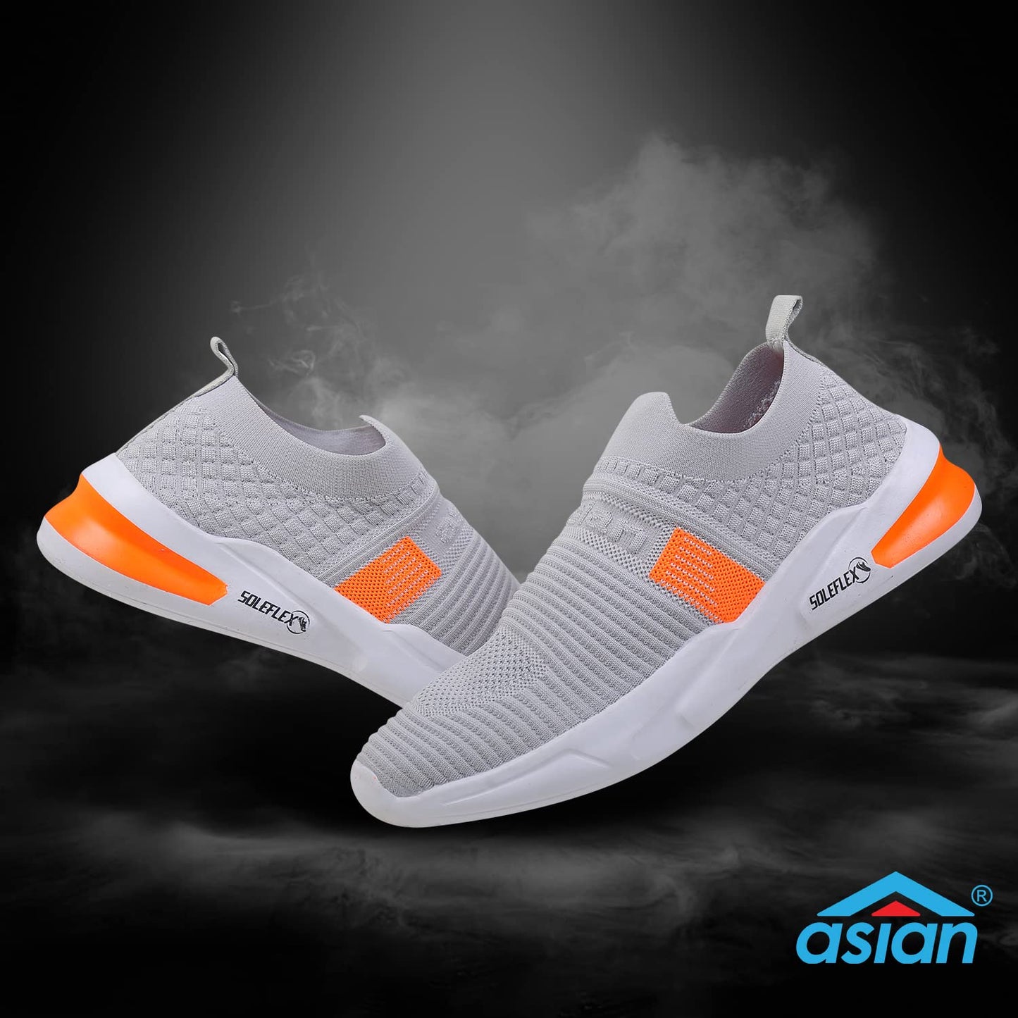 ASIAN Men's Hattrick-27 Lace up Lightweight Sports Shoes - Orange,UK 9