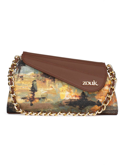 ZOUK Rhea Kapoor Mini Shoulder Bag - Bombay Tapestry | Vegan Leather Shoulder Bag for Women | Multicolor