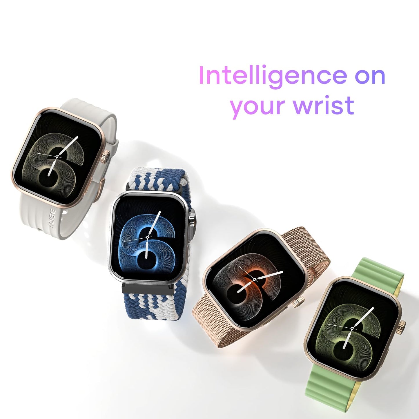 Noise Pro 6 Smart Watch:Intelligent AI, Endless AI Watch Faces, AI Companion, 1.85" AMOLED, EN2 Processor, Nebula UI 2.0, Emergency SOS, Compatible with iOS & Android (Arctic Weave), Multicolor