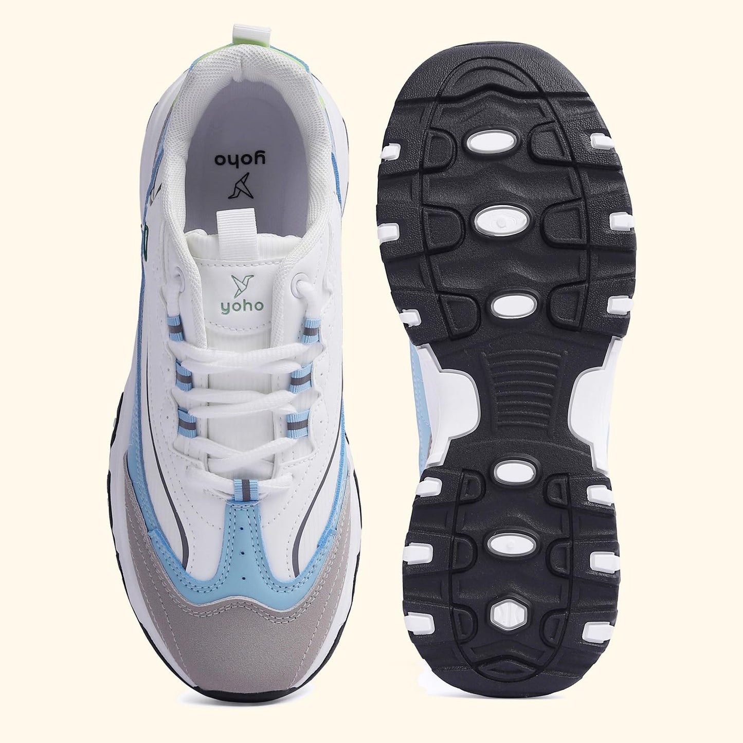 YOHO Chonks Women’s Sporty Comfortable Chunky Sneakers | Light Blue - UK 8