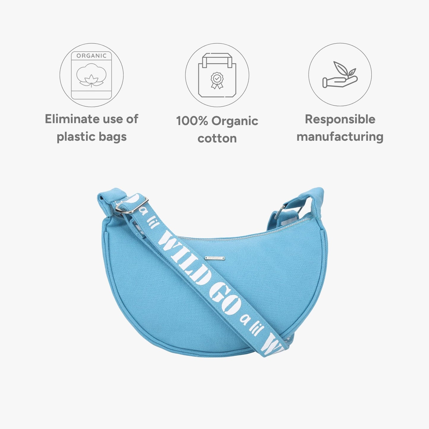 Eco Right Crossbody Bag, Sling Bags for Women, Side Bags for Women Stylish, Purse with Adjustable Cotton Strap