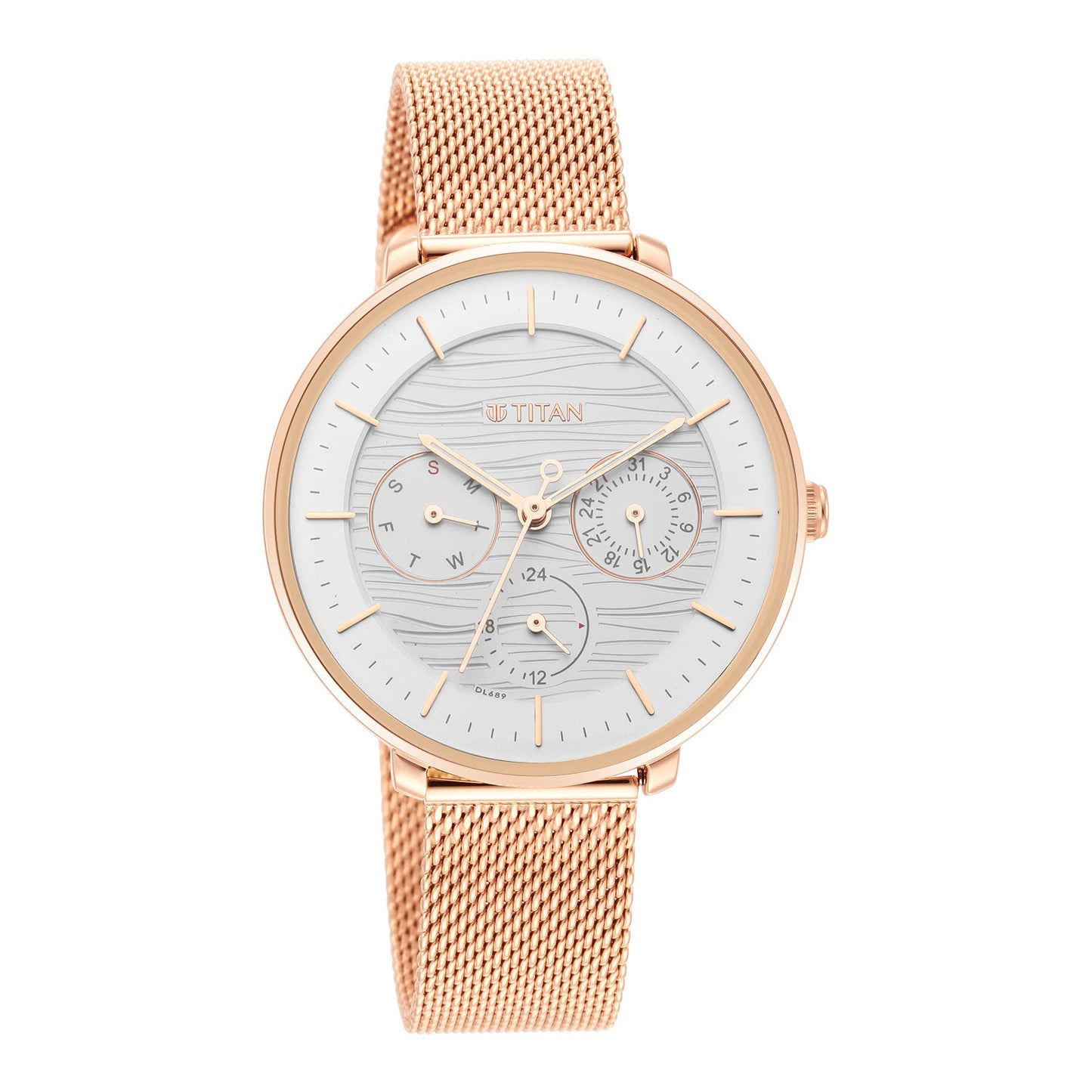 Titan Women Metal Analog White Dial Watch-Np2651Wm02/Np2651Wm02, Band Color-Rose Gold