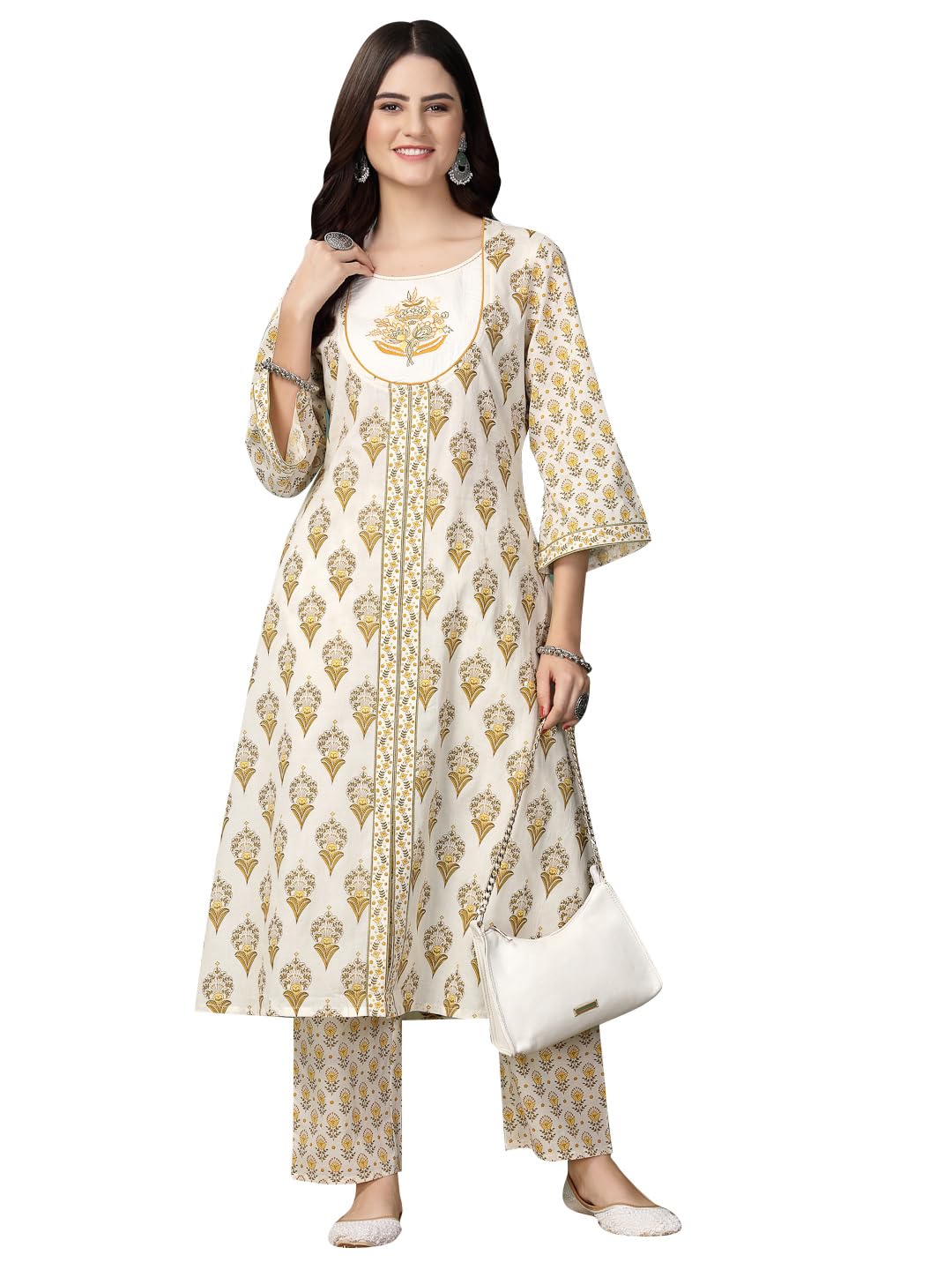 Nayam By Lakshita Floral Printed A-line Kurta and Palazzo Set for Women
