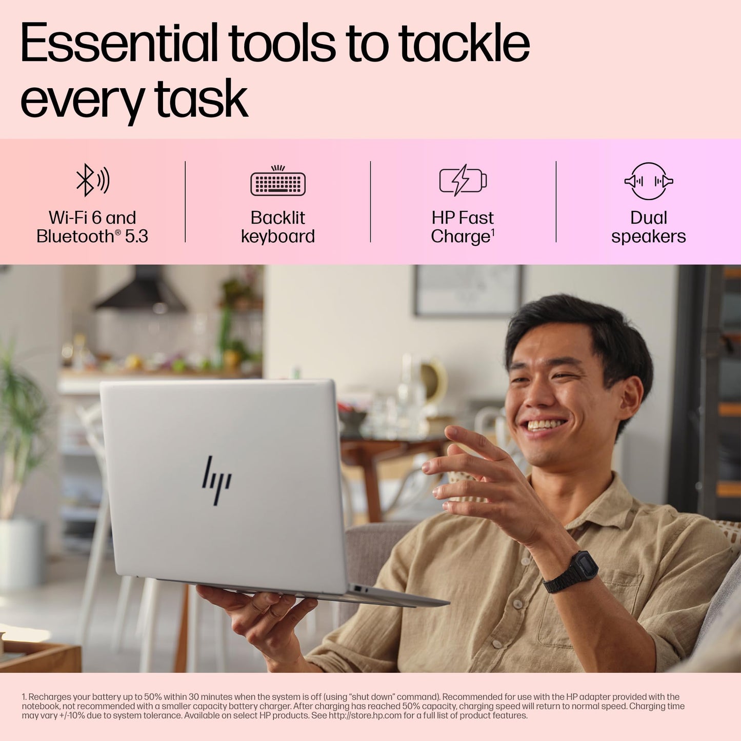 HP Pavilion Aero AI Laptop, AMD Ryzen 5 8640U, 10-12 Tops, 16GB LPDDR5x, 512GB SSD, 13.3-inch (33.8cm), Ultra-Light, WUXGA, AMD Radeon Graphics, 5MP Camera (Win 11, Office 21, Silver, 1kg) bg0016AU