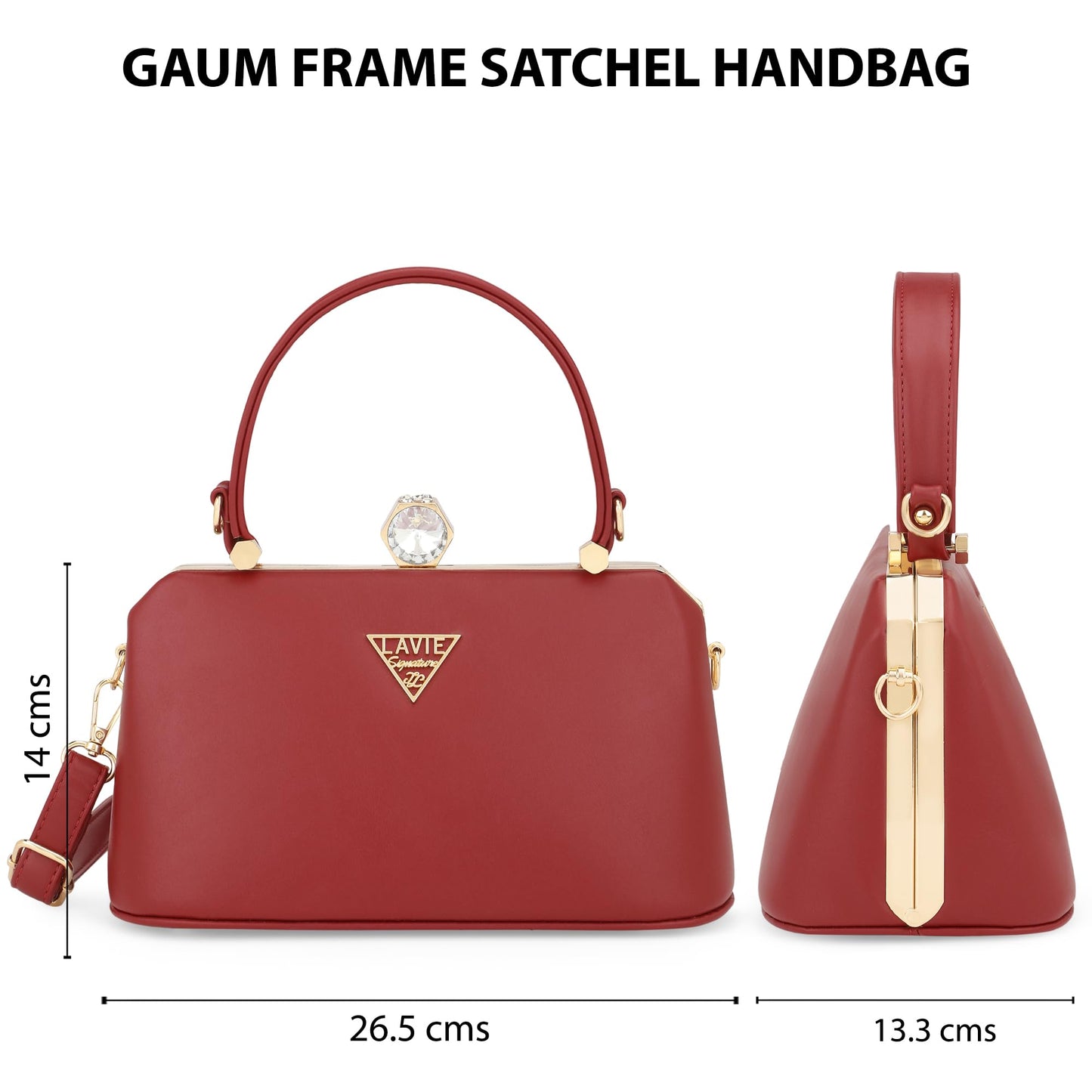 Lavie Signature Women's Gaum Frame Satchel Handbag for Women | Satchel Bag for Work | Ladies purse | Stylish Shoulder Bag | Gift For Women