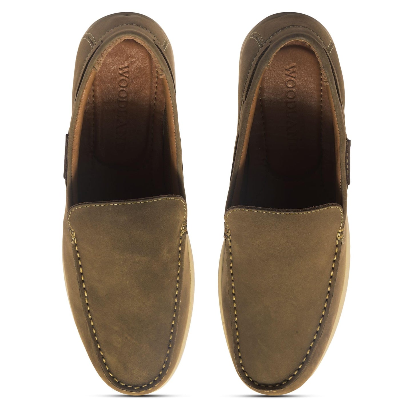 Woodland Men's Dubai Khaki Leather Sneaker (OGCC 3480119)