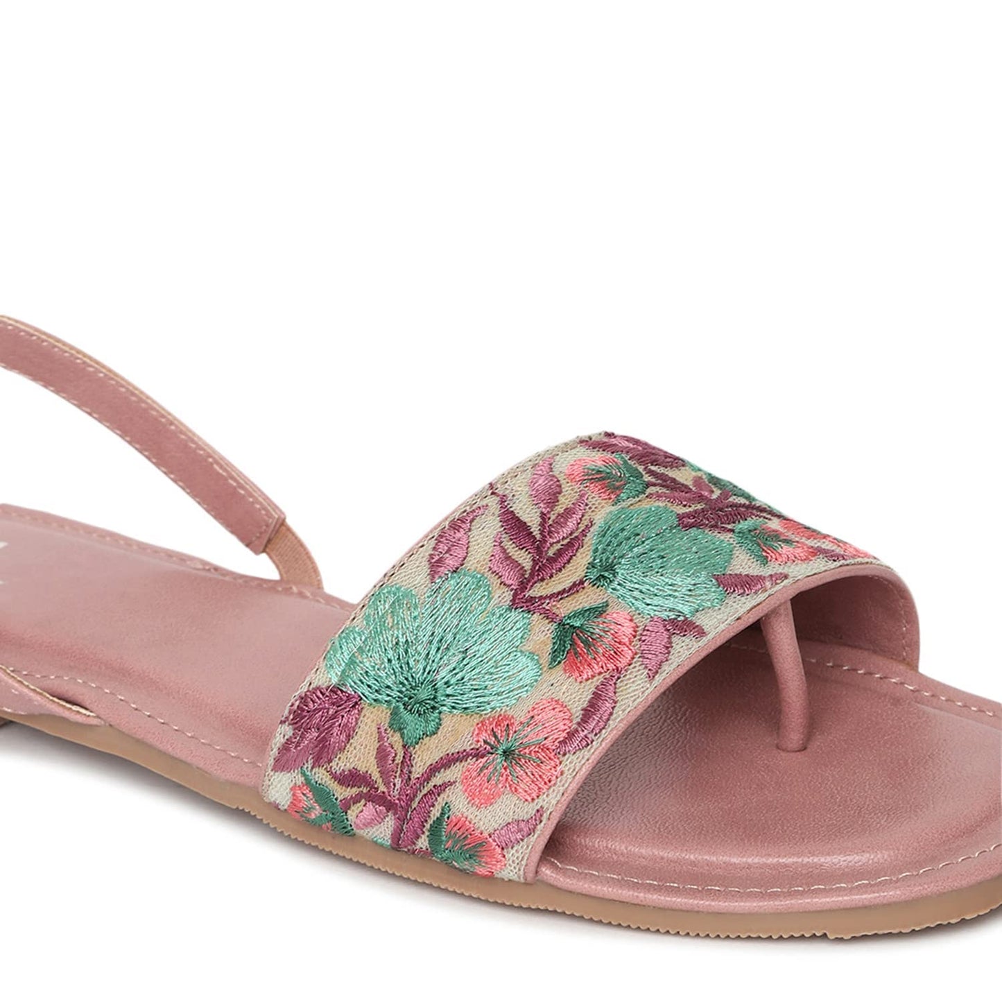 Marc Loire Women's Strawberry Open Toe Ethnic Slip-On Embellished Flat Sandals, 4 UK