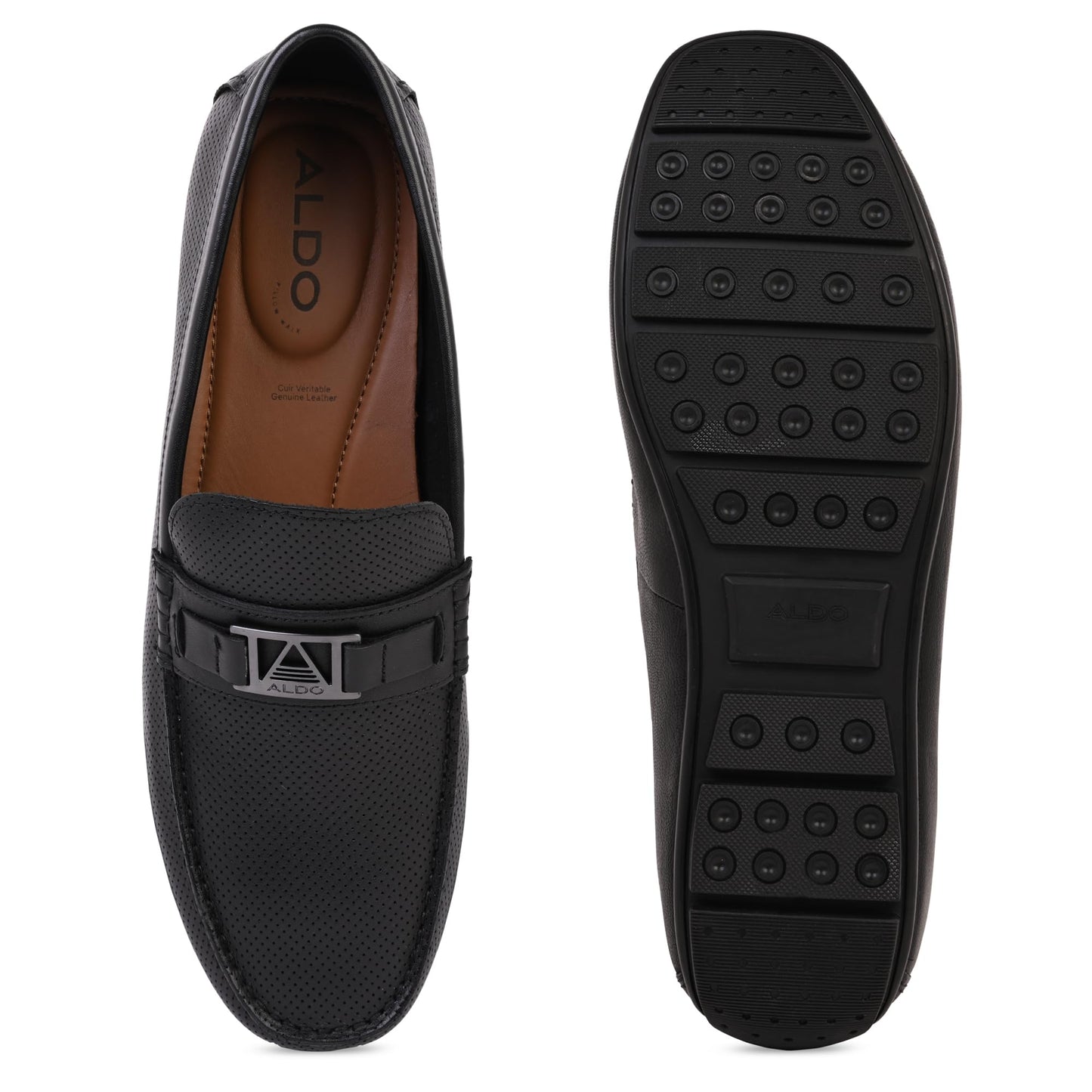 Aldo HAENDACIENA-IN001 Black Leather Moccasins
