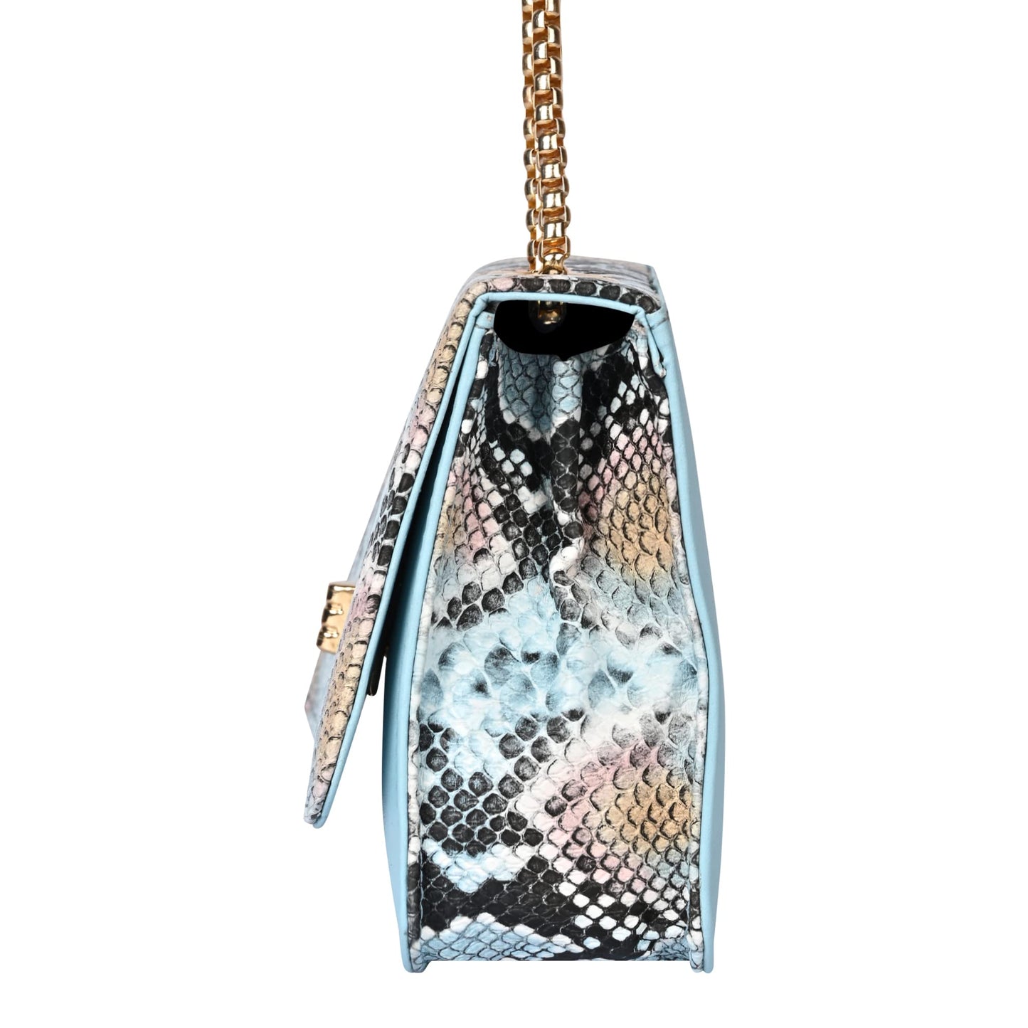 Pramadda Pure Luxury LUXE Sling Bags for Women Stylish | Ready To Go Trendy Side Crossbody Shoulder Sling Purse for Girls | Snake Print, Solids, Top Grain Texture Vegan Leather. (Snake Blue)