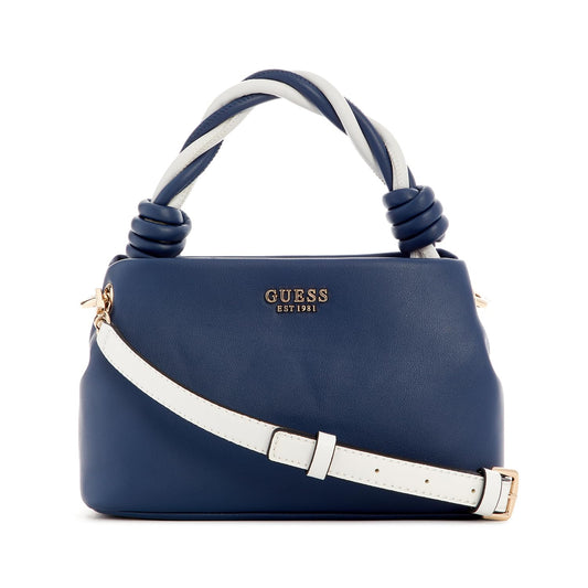 GUESS Navy Solid Polyurethane Cruise Vibe Top Handle Crossbody Bag
