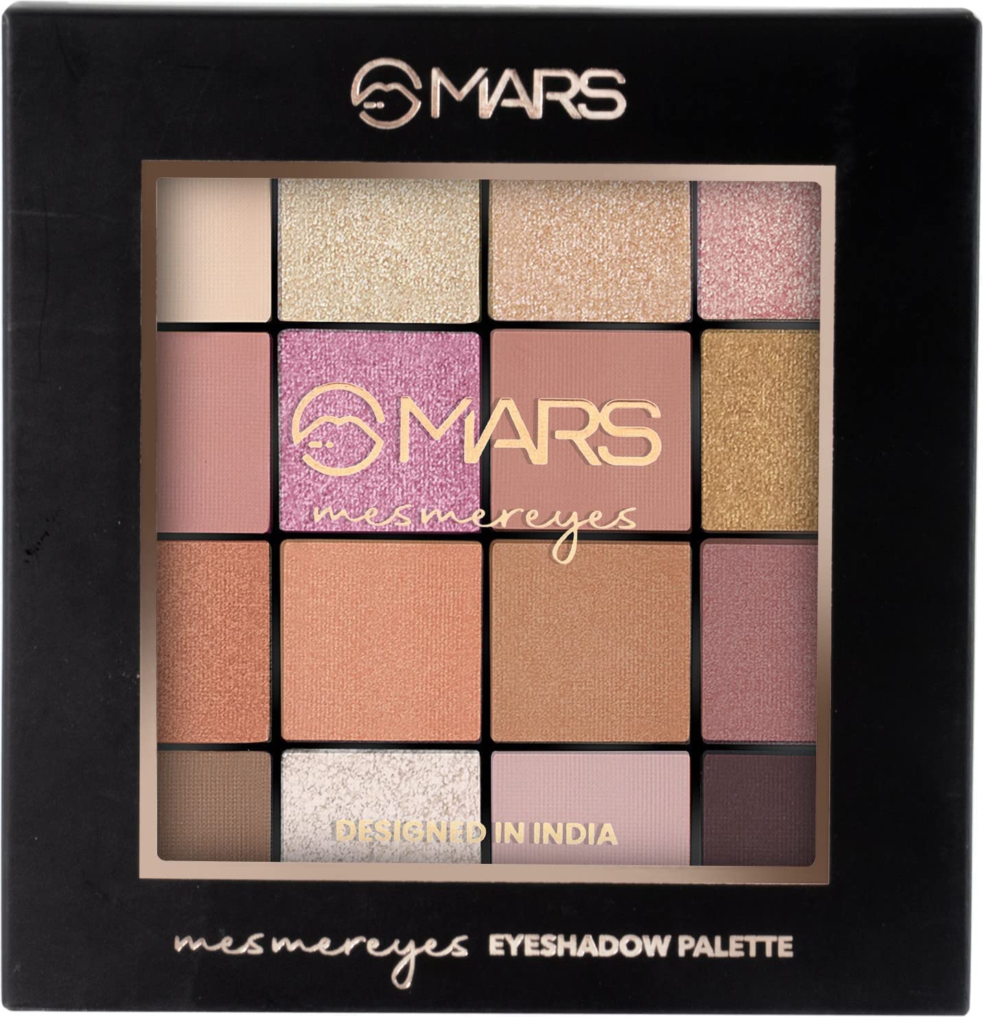 MARS Highly Pigmented Mesmereyes Smoky Eyes, 16-Color Eyeshadow Palette | Multicolor | Matte Finish | Shimmery Eye Shadow Palette | (20.8 G) (02-Multicolor)