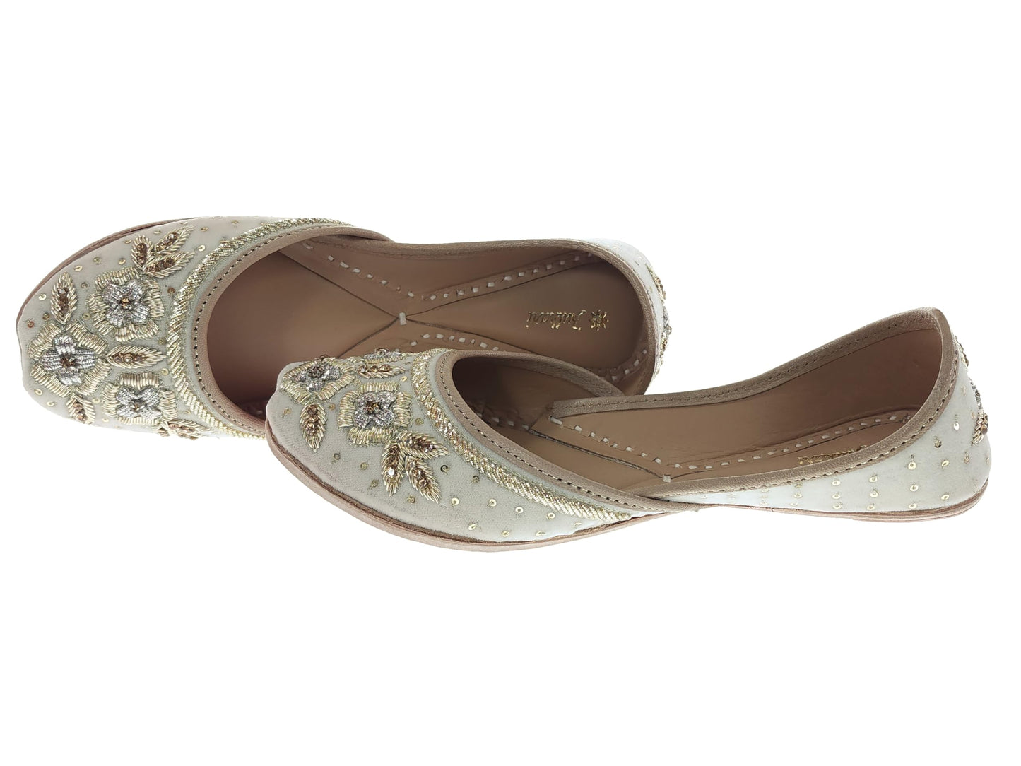 Fulkari Formal Shoes for Women – Elegant & Comfortable Office Wear, Stylish Leather Finish, Cushioned Insole, Ideal for Work, Business Meetings & Formal Events (Beige Gold,Size-7)