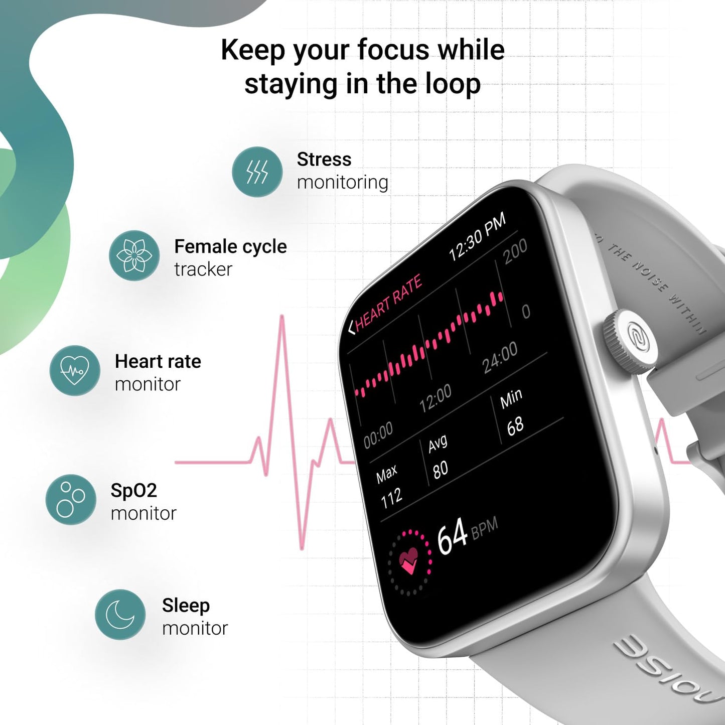 Noise ColorFit Loop Smartwatch - Mist Grey