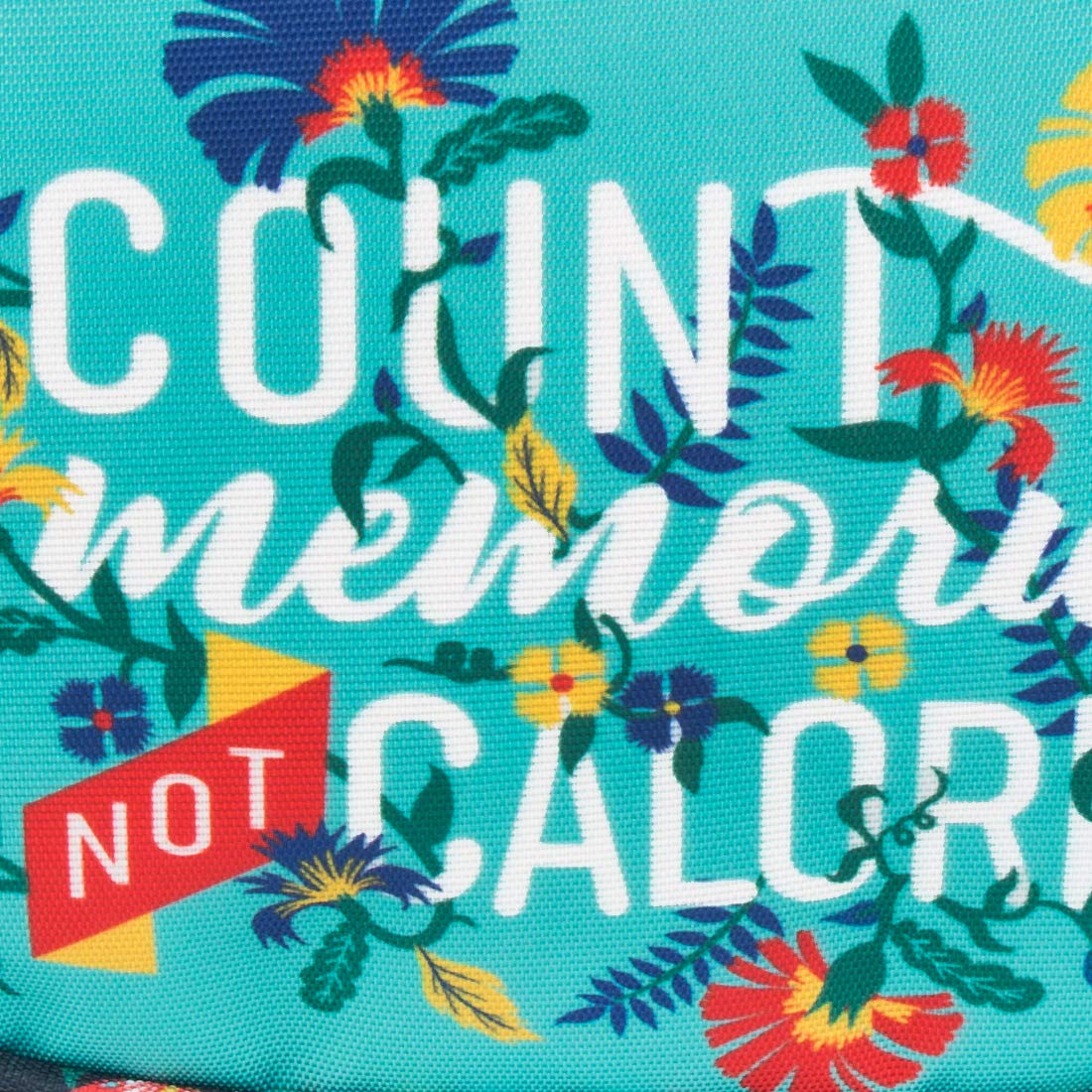 Chumbak Women’s Lunch Bag, Memories Over Calories Collection, Printed Canvas Tiffin Bag with Zipper, Quirky India Design, Stylish Office Lunch Bag, Travel Tote – Black