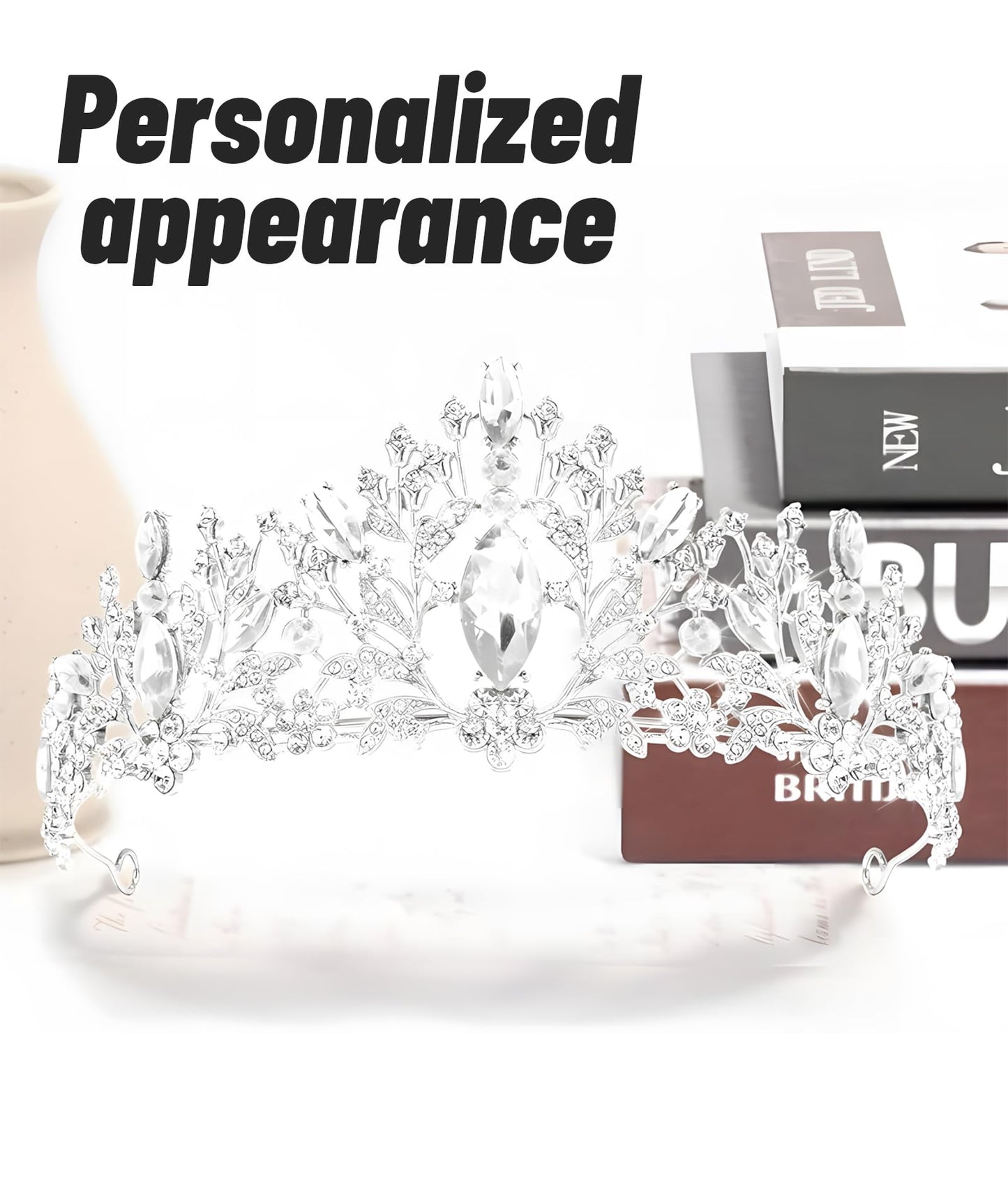 Tiara for Women, Wedding Crown for Bride, Elegant Bridal Crown for Wedding, Queen Crown for Girls, Formal Event Headpiece for Pageants and Most Occasions ﻿
