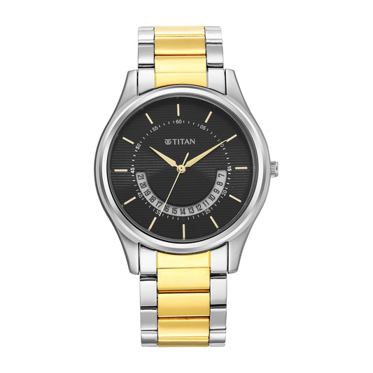 Titan Men's Multifunction Karishma: Two-Tone Steel Elegance Watch-NS1713BM02