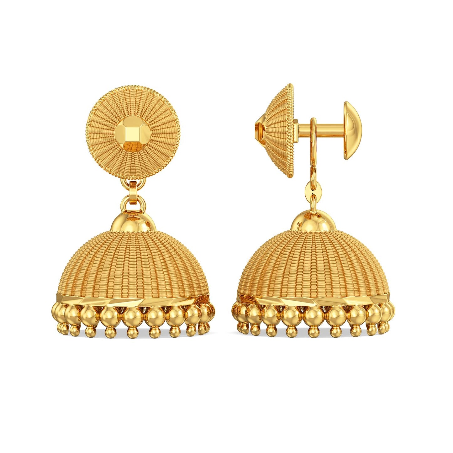 Joyalukkas 22k Yellow Gold Jhumki Earrings for Women