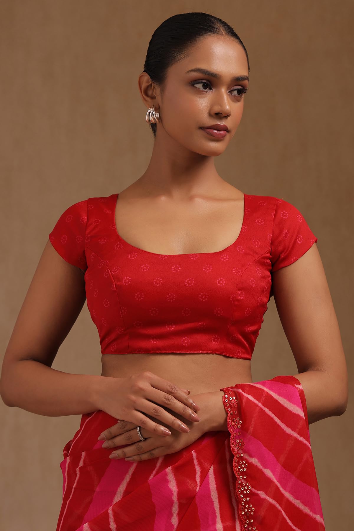Soch Womens Georgette Leheriya Print Saree