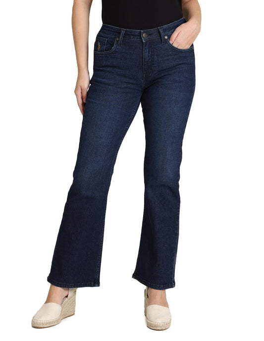U.S. POLO ASSN. Women's Dark Wash Bootcut Jeans (UWSS23JN020_Blue_36)