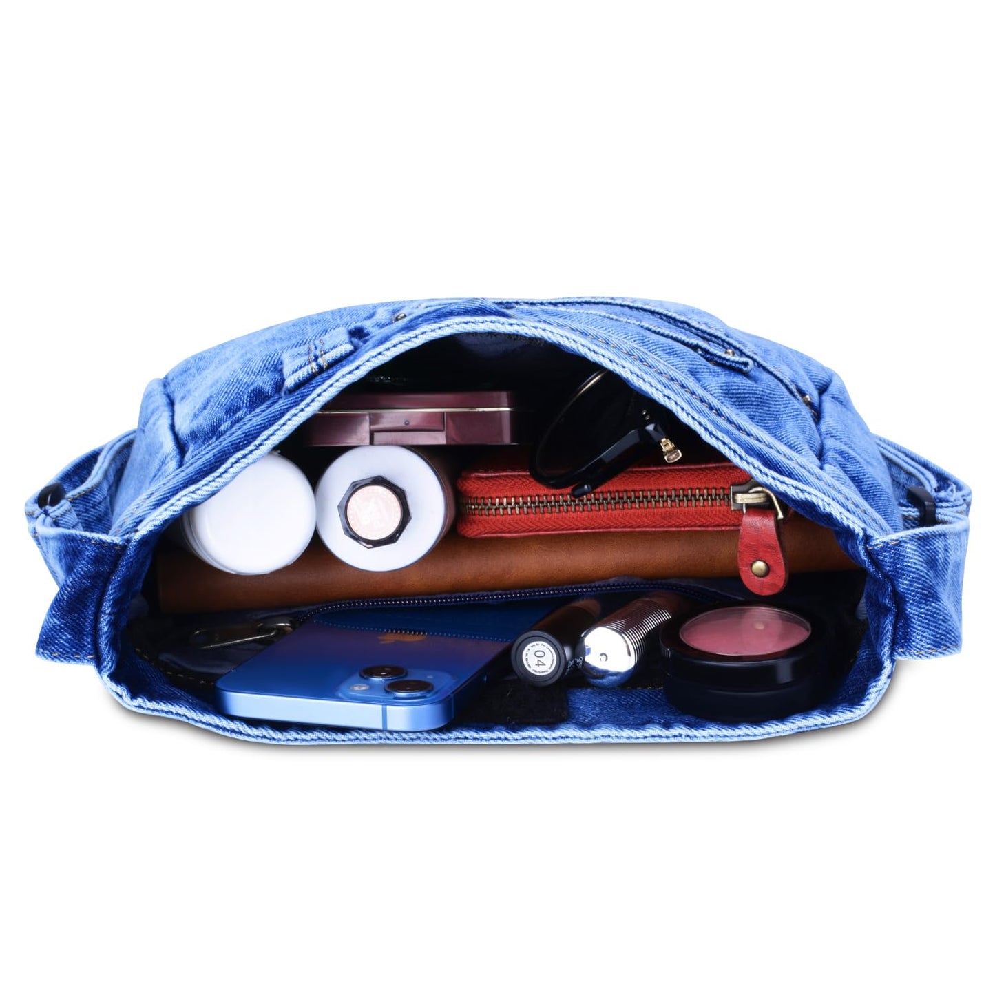 ZAINTO® Light Blue Denim Sling Bag for Women | Stylish Small Crossbody Shoulder Bag for Daily, Office & Casual Use | Eco-Friendly Premium Fabric | Casual Fashion Purse with Pocket Detailing