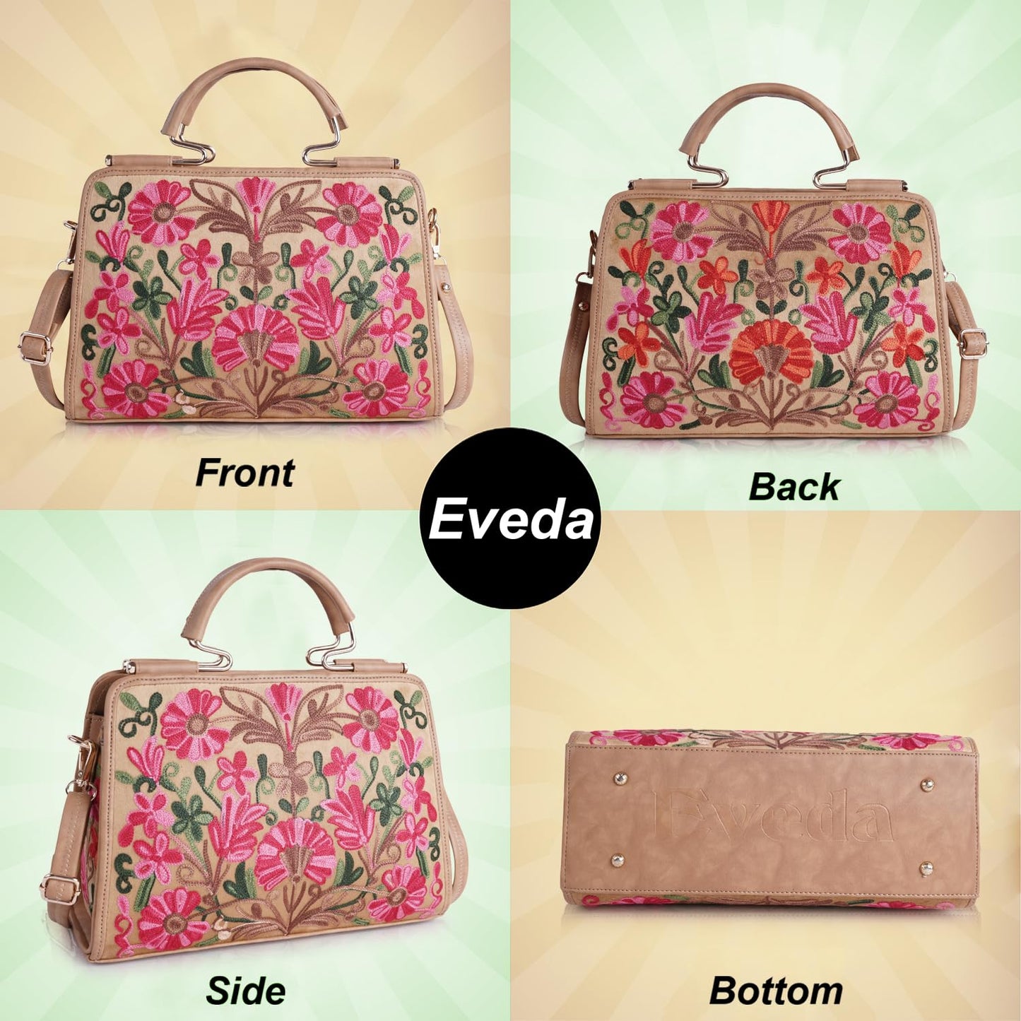 EVEDA Synthetic Leather Stylish Trendy Design Shoulder Crossbody Hobo Women Handbag,Brown