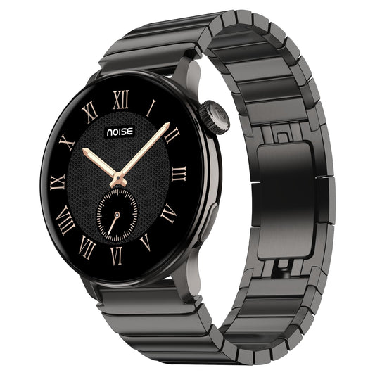 Noise Pro 6R 1.46" AMOLED Smart Watch, 1000 NITS, Powered by AI Pro, Built-in GPS, Strava Integration, Stainless Steel Dial, Video Watch Faces,3ATM, Emergency SOS, TWS Connectivity-Pure Titanium