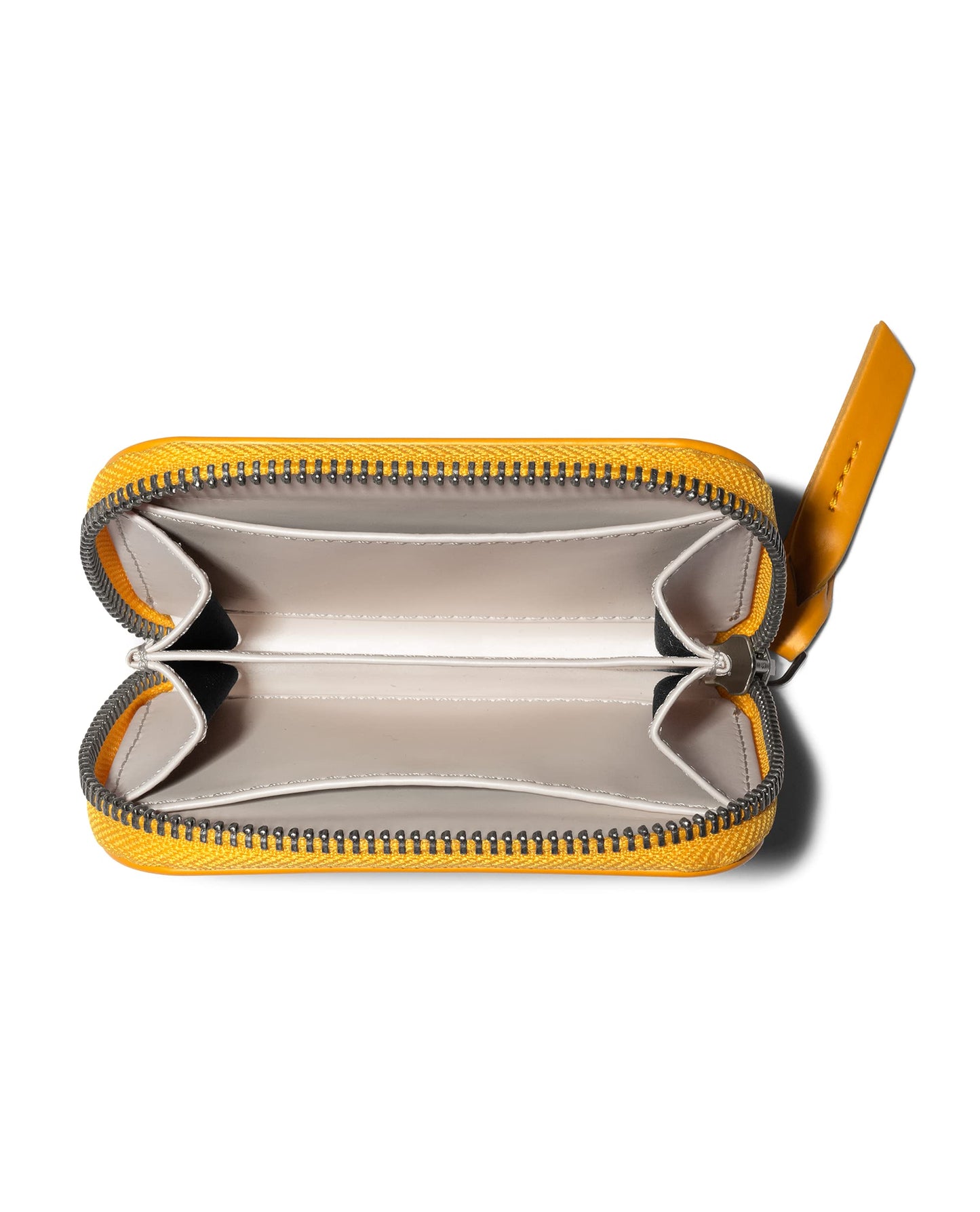 DailyObjects Chrome Yellow Zipper Slim Card & Coin Wallet | Made with Vegan Leather Material | Carefully Handcrafted | Coin Pocket