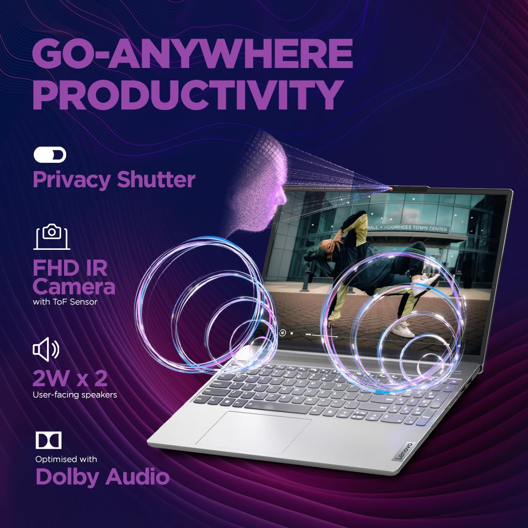 Lenovo IdeaPad Slim 5 Intel Core Ultra 5 125H Built-in AI 16" (40.64cm) WUXGA-IPS 300Nits Thin & Light Laptop (16GB/512GB SSD/Win 11/100%sRGB/MSO/1Yr ADP Free/3 month Game Pass/Grey/1.8Kg), 83DC007LIN