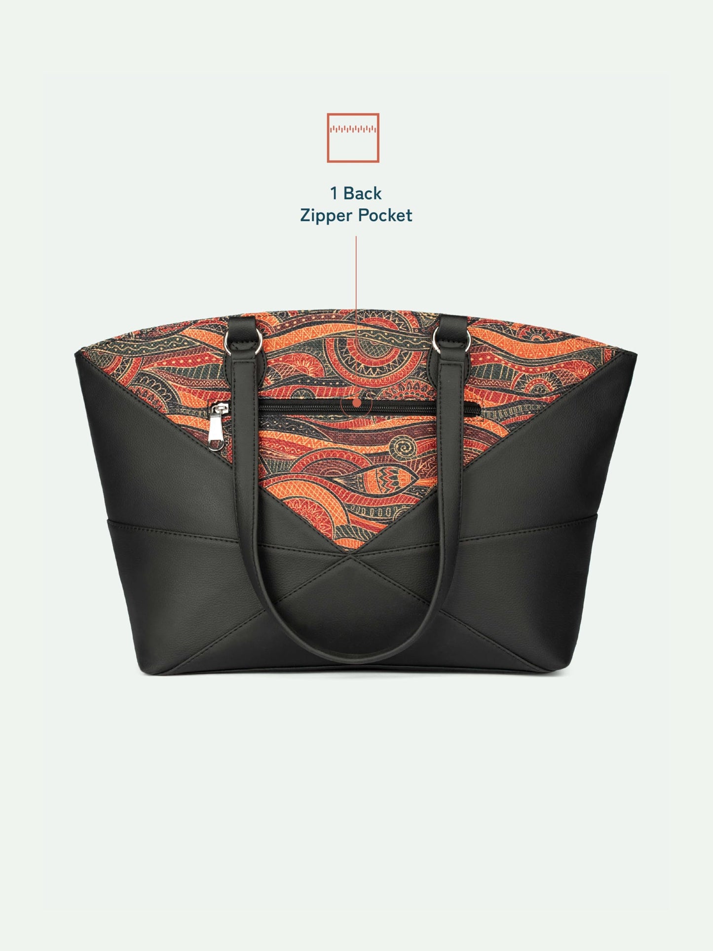 ZOUK Rhea Kapoor Tote Bag - Pithora Artistry | Elegant Vegan Leather Tote for Women | Multicolor