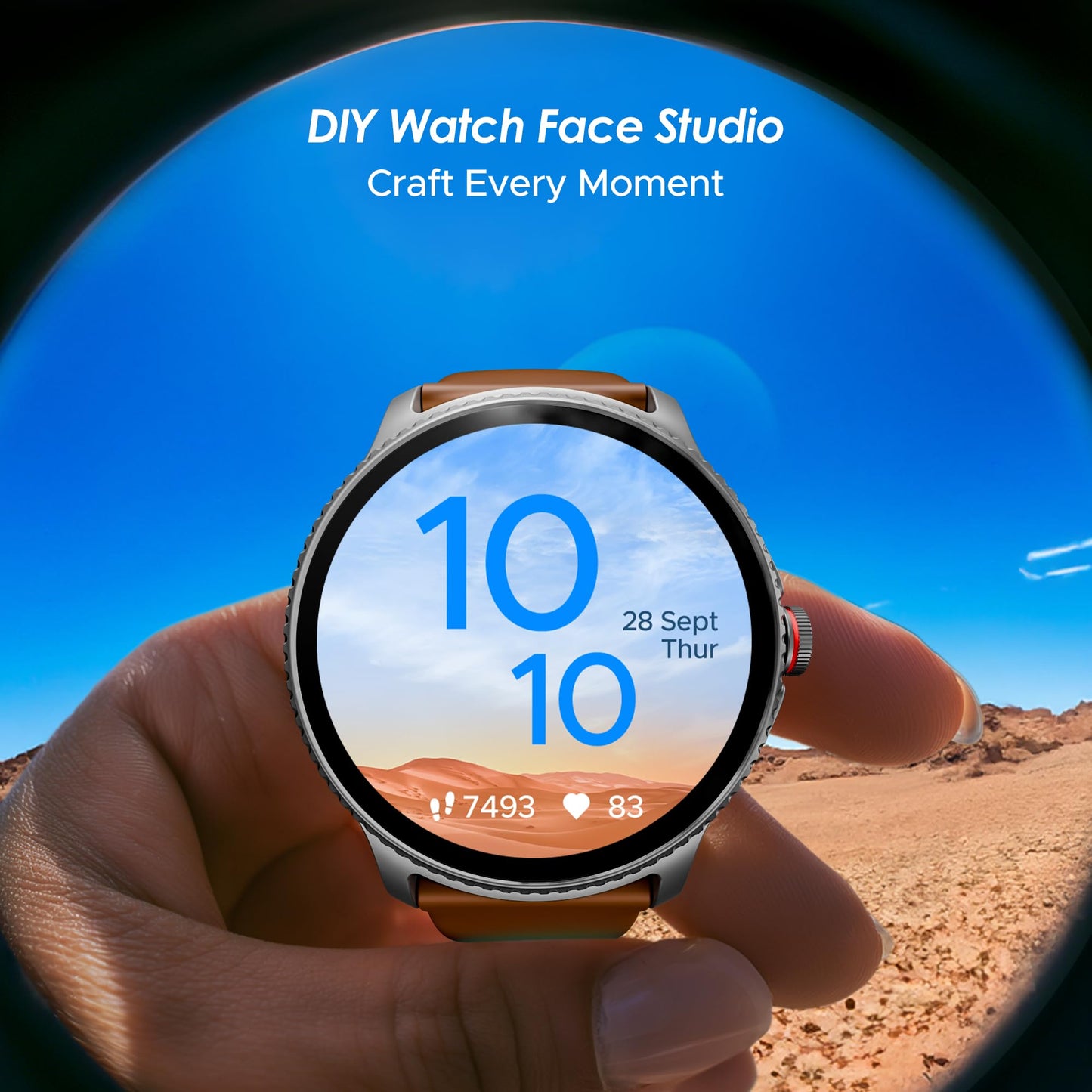 boAt Lunar Discovery w/ 1.39" (3.5 cm) HD Display, Turn-by-Turn Navigation, DIY Watch Face Studio, Bluetooth Calling, Emergency SOS, QR Tray, Smart Watch for Men & Women(Brown)